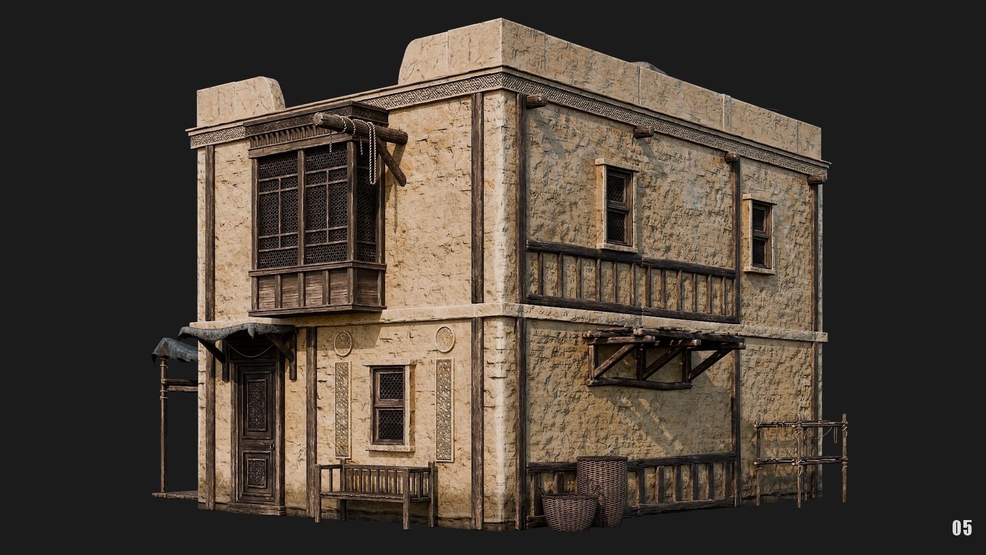 05-08 - Arabic Houses 4K Low-poly 3D model_3