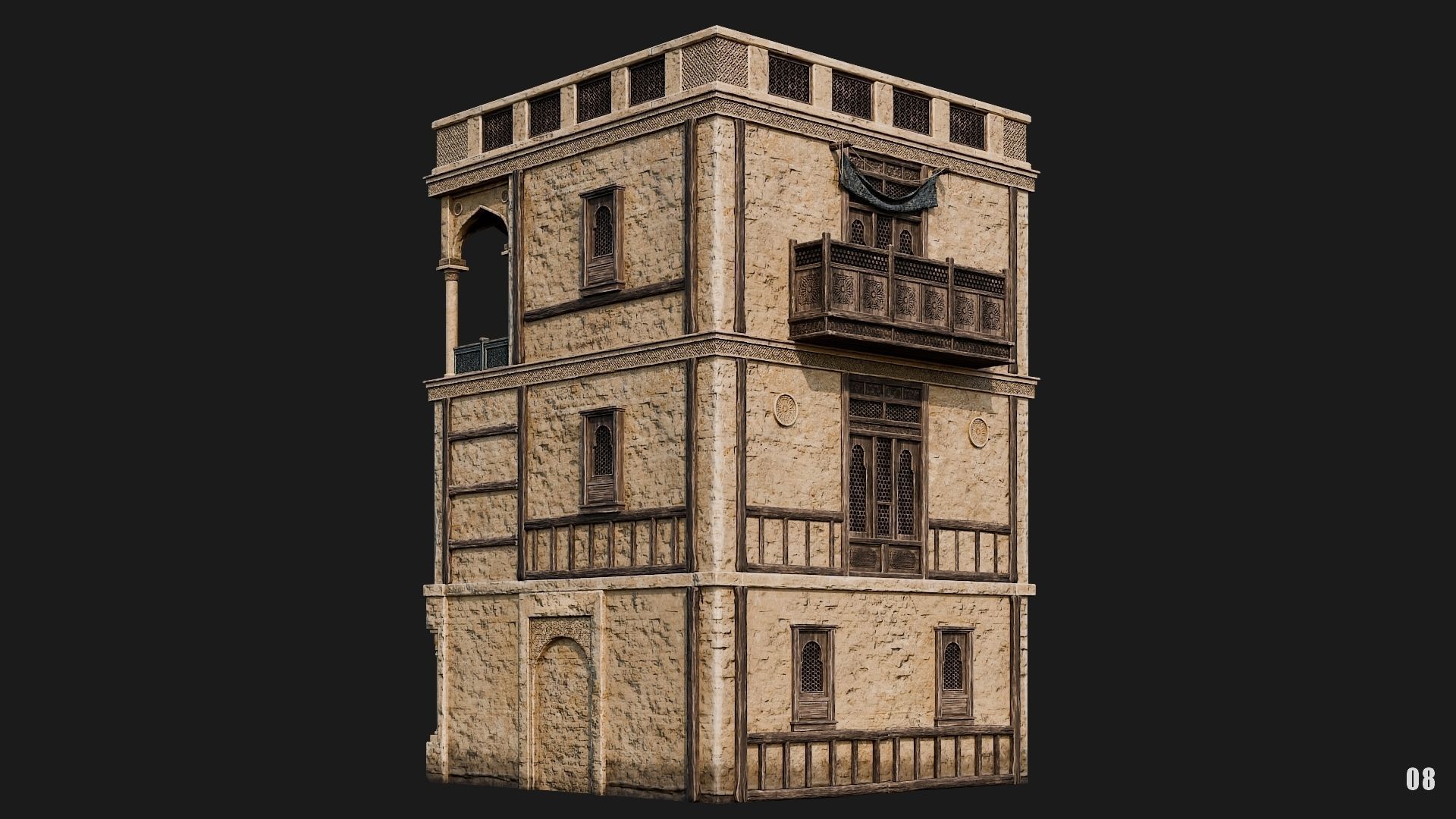05-08 - Arabic Houses 4K Low-poly 3D model_34