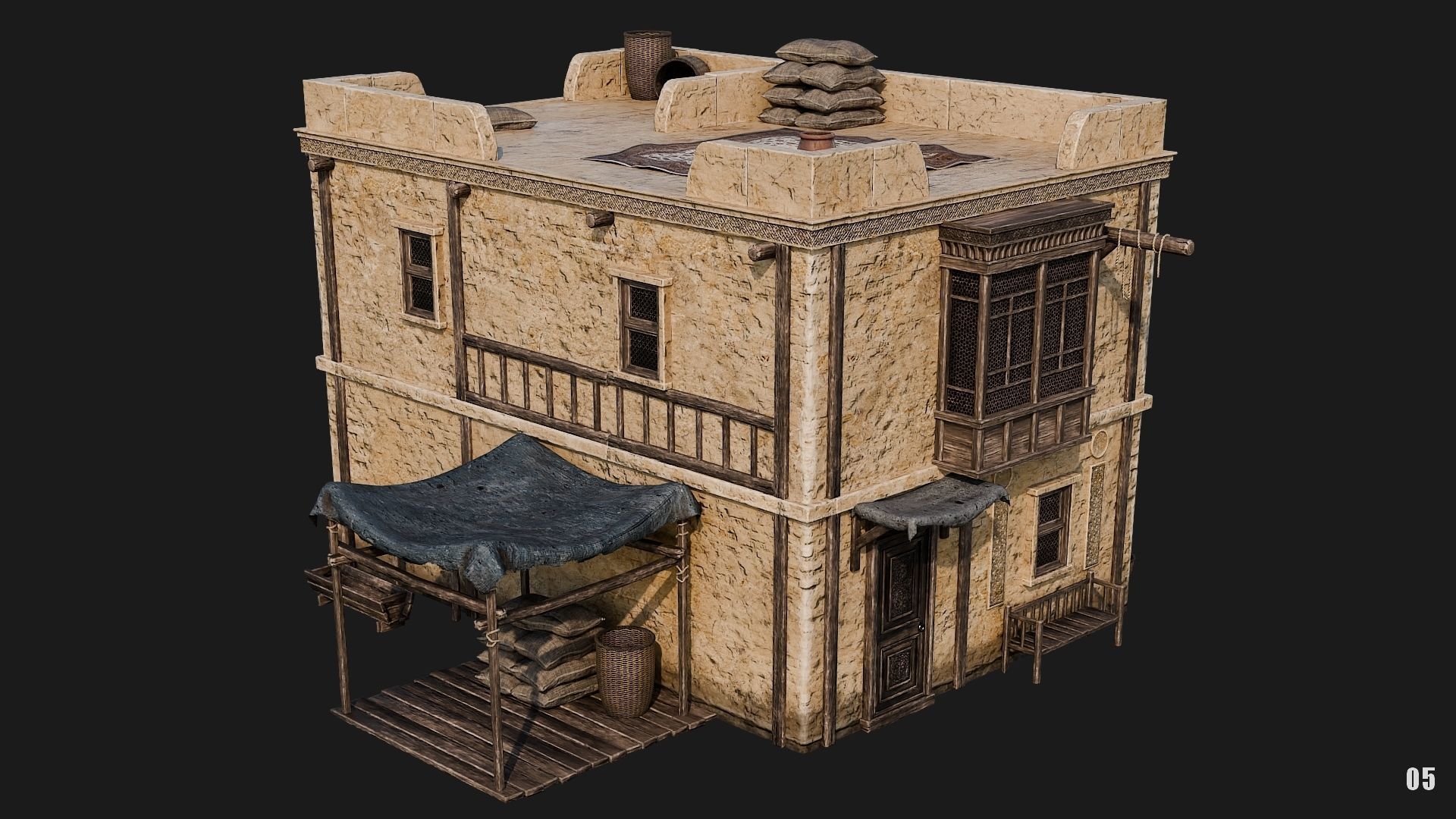 05-08 - Arabic Houses 4K Low-poly 3D model_7