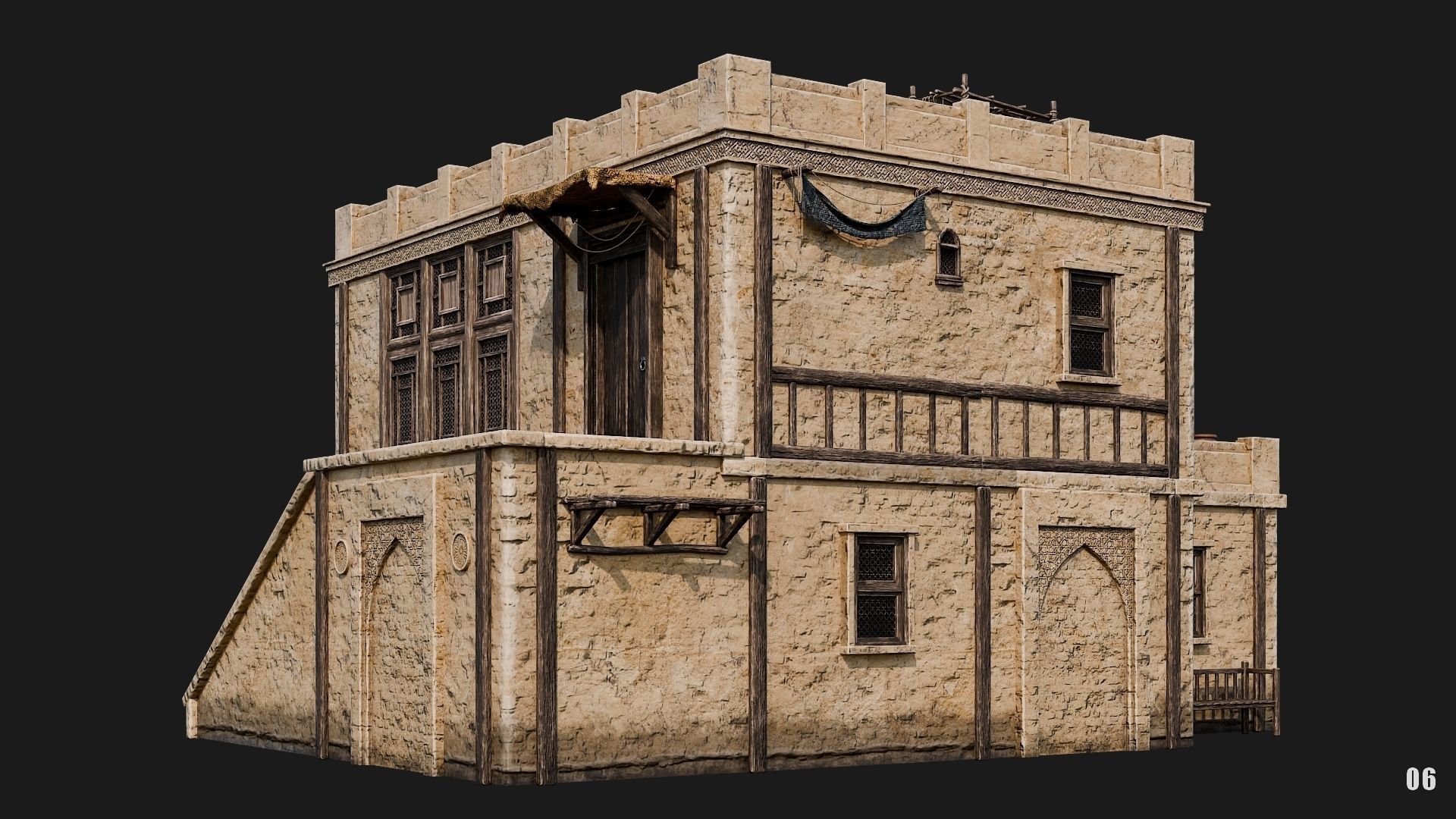 05-08 - Arabic Houses 4K Low-poly 3D model_14