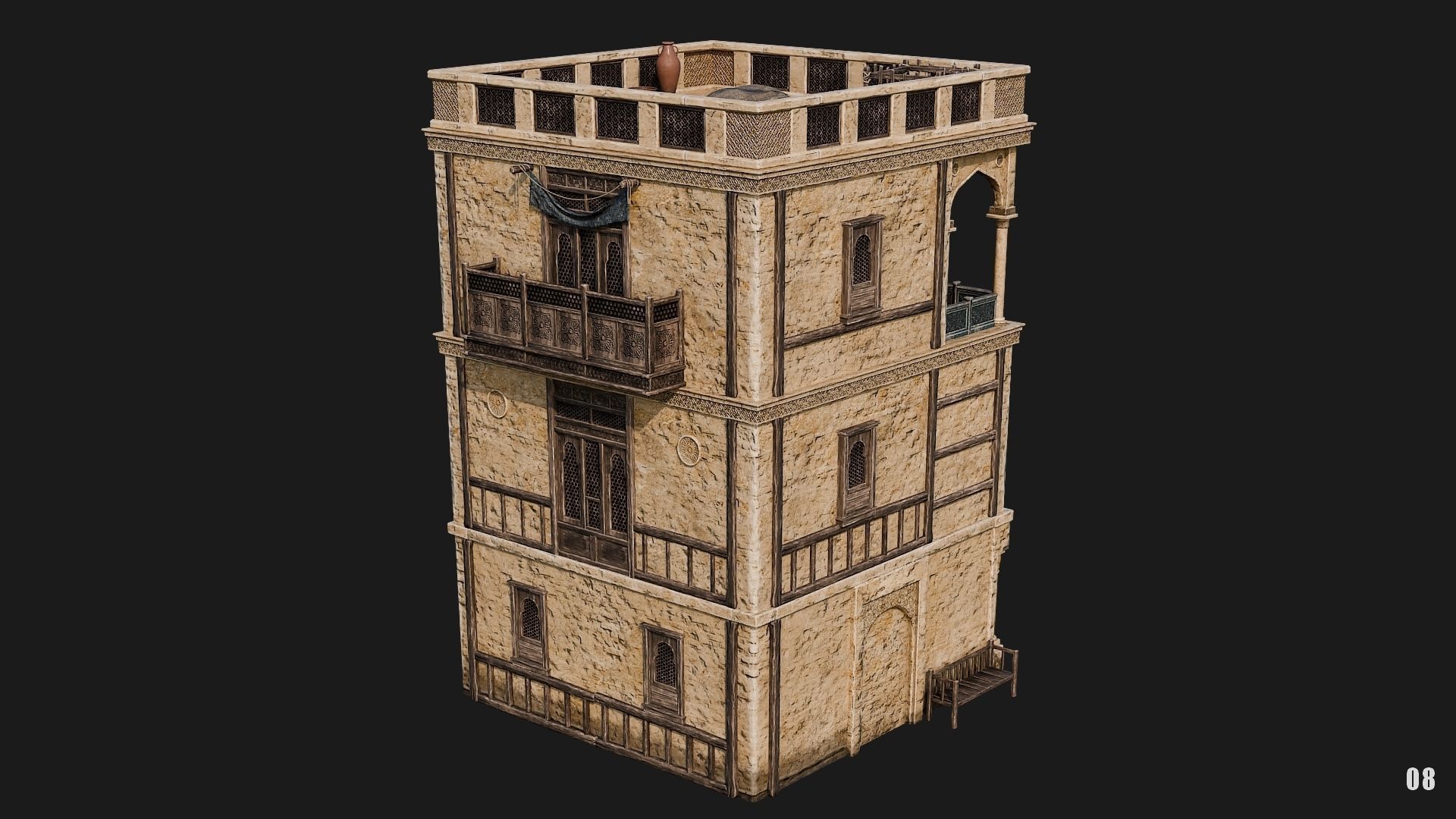 05-08 - Arabic Houses 4K Low-poly 3D model_40