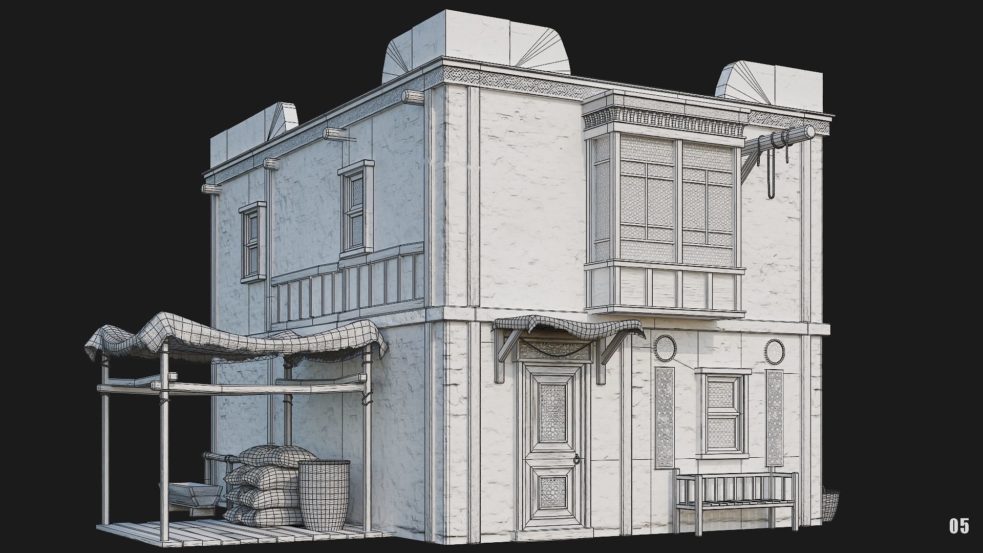 05-08 - Arabic Houses 4K Low-poly 3D model_2