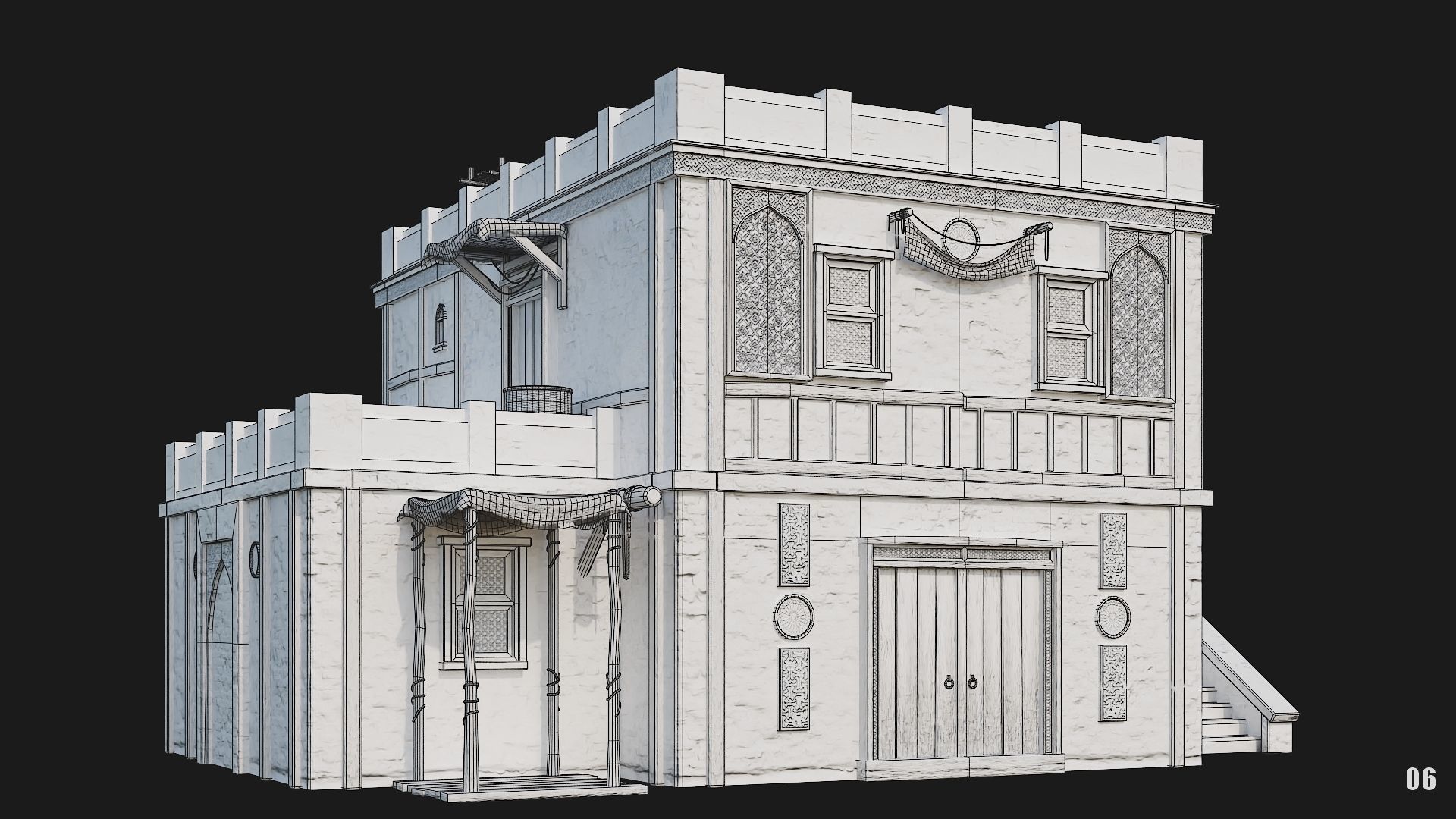05-08 - Arabic Houses 4K Low-poly 3D model_12