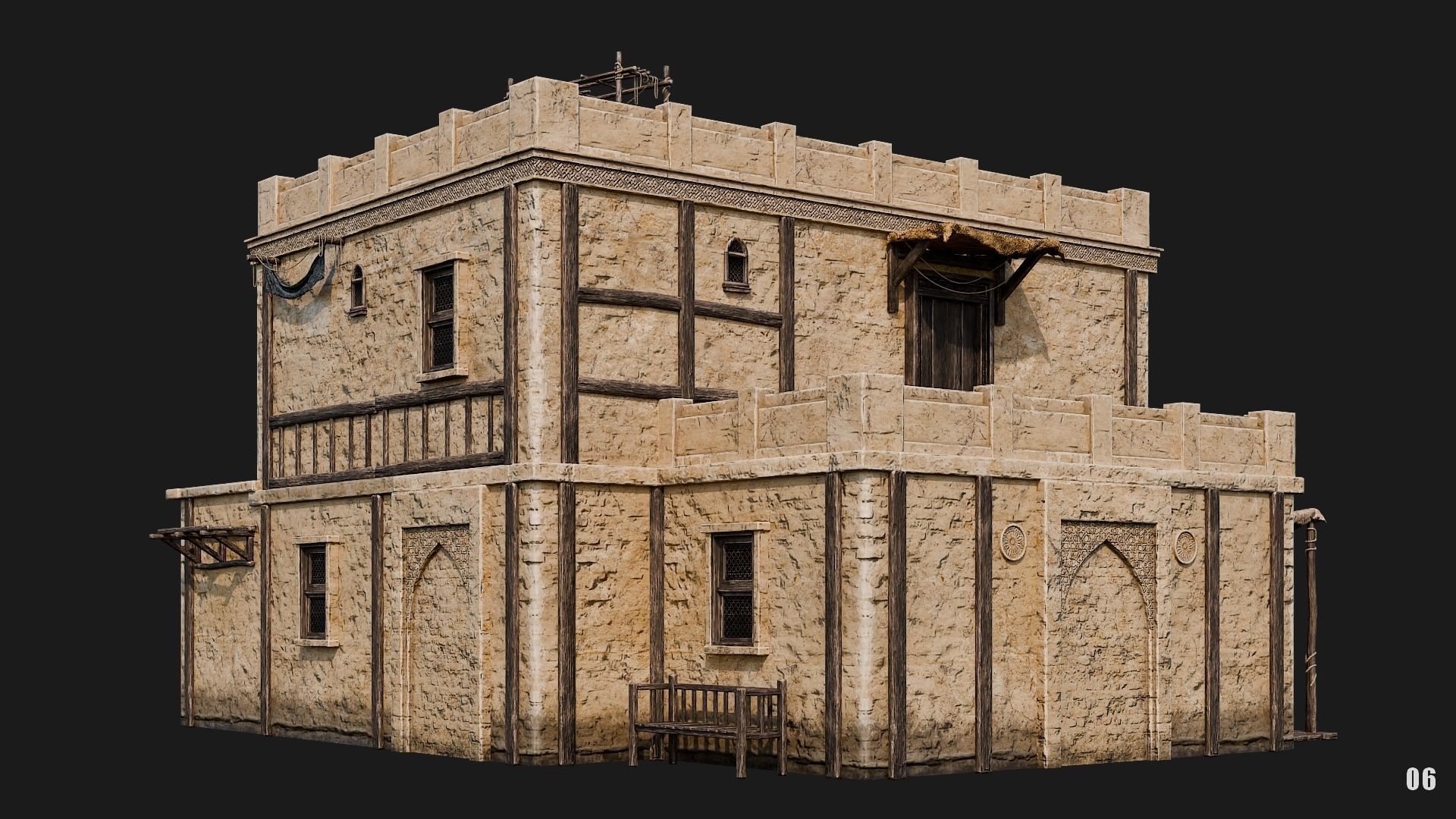 05-08 - Arabic Houses 4K Low-poly 3D model_15