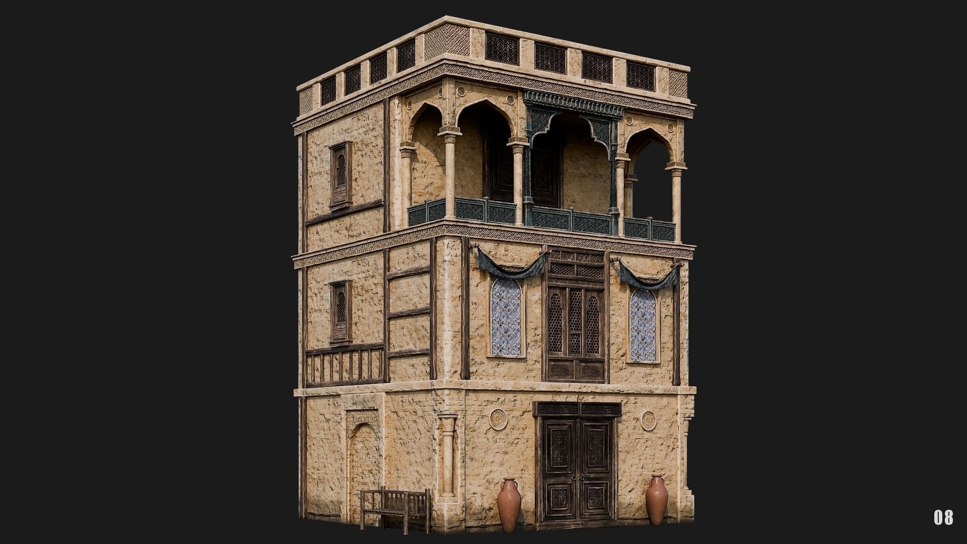 05-08 - Arabic Houses 4K Low-poly 3D model_31
