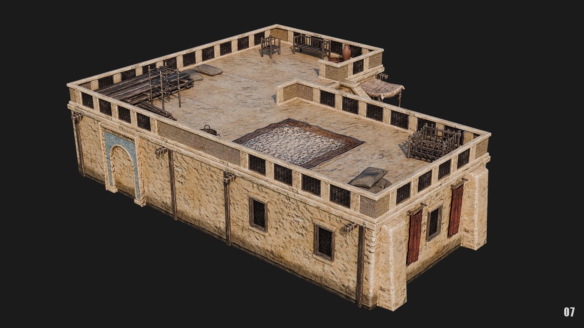 05-08 - Arabic Houses 4K Low-poly 3D model_30