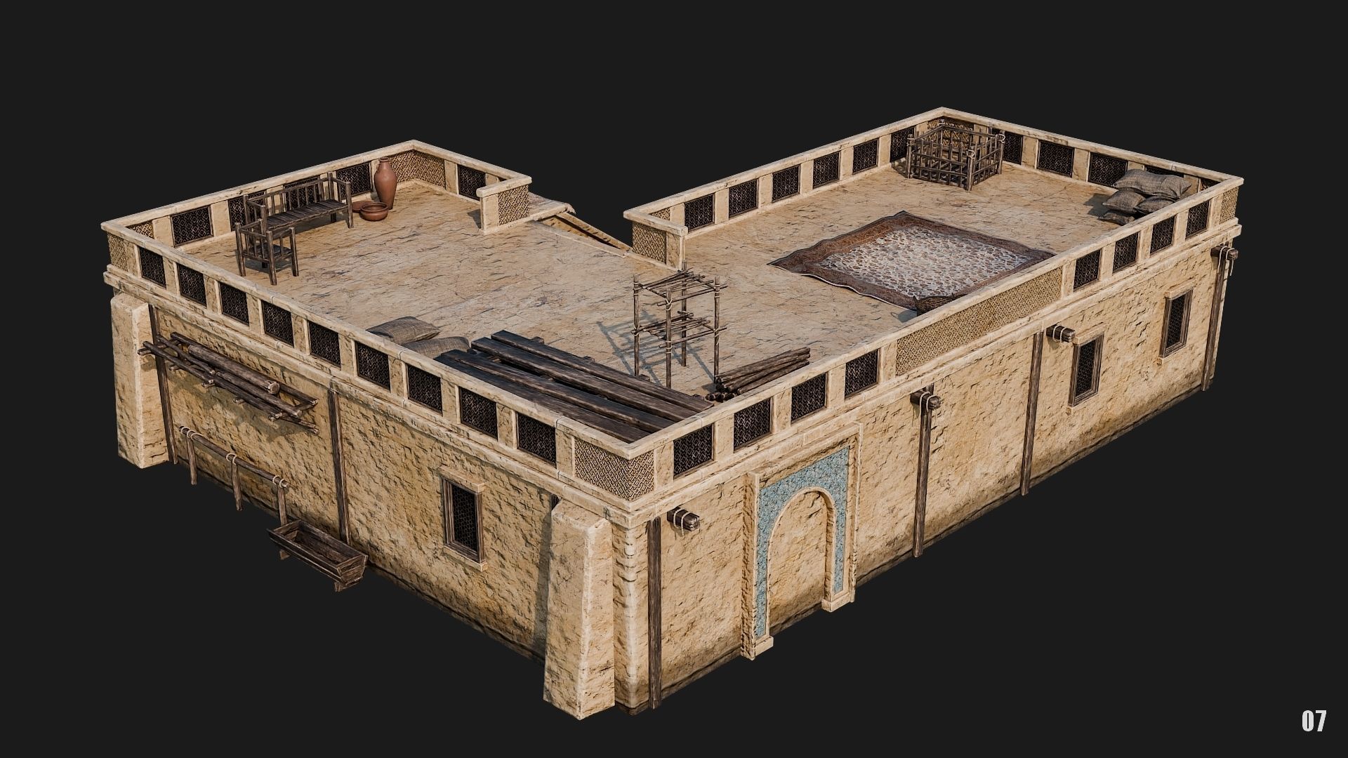 05-08 - Arabic Houses 4K Low-poly 3D model_29