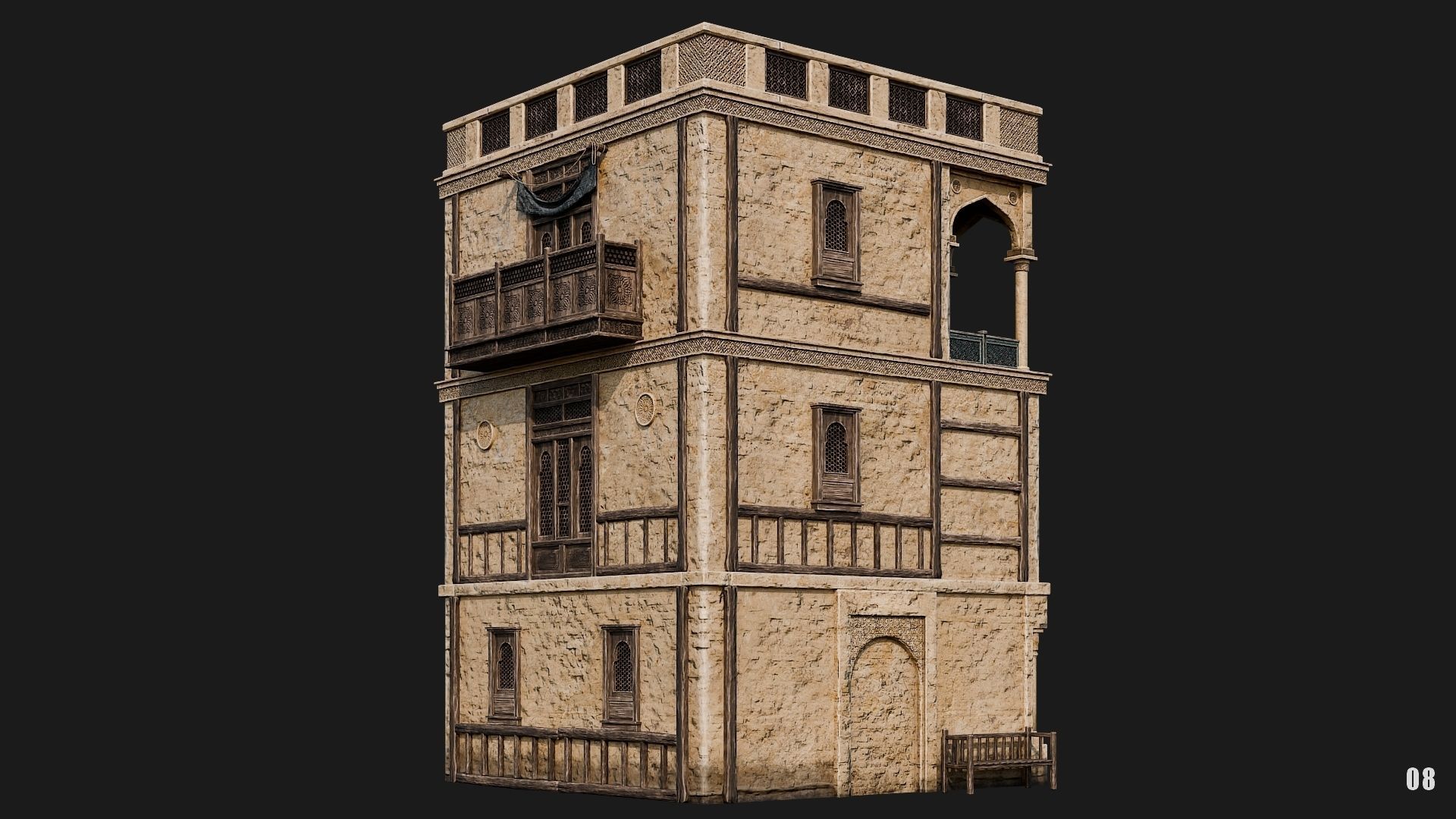 05-08 - Arabic Houses 4K Low-poly 3D model_35