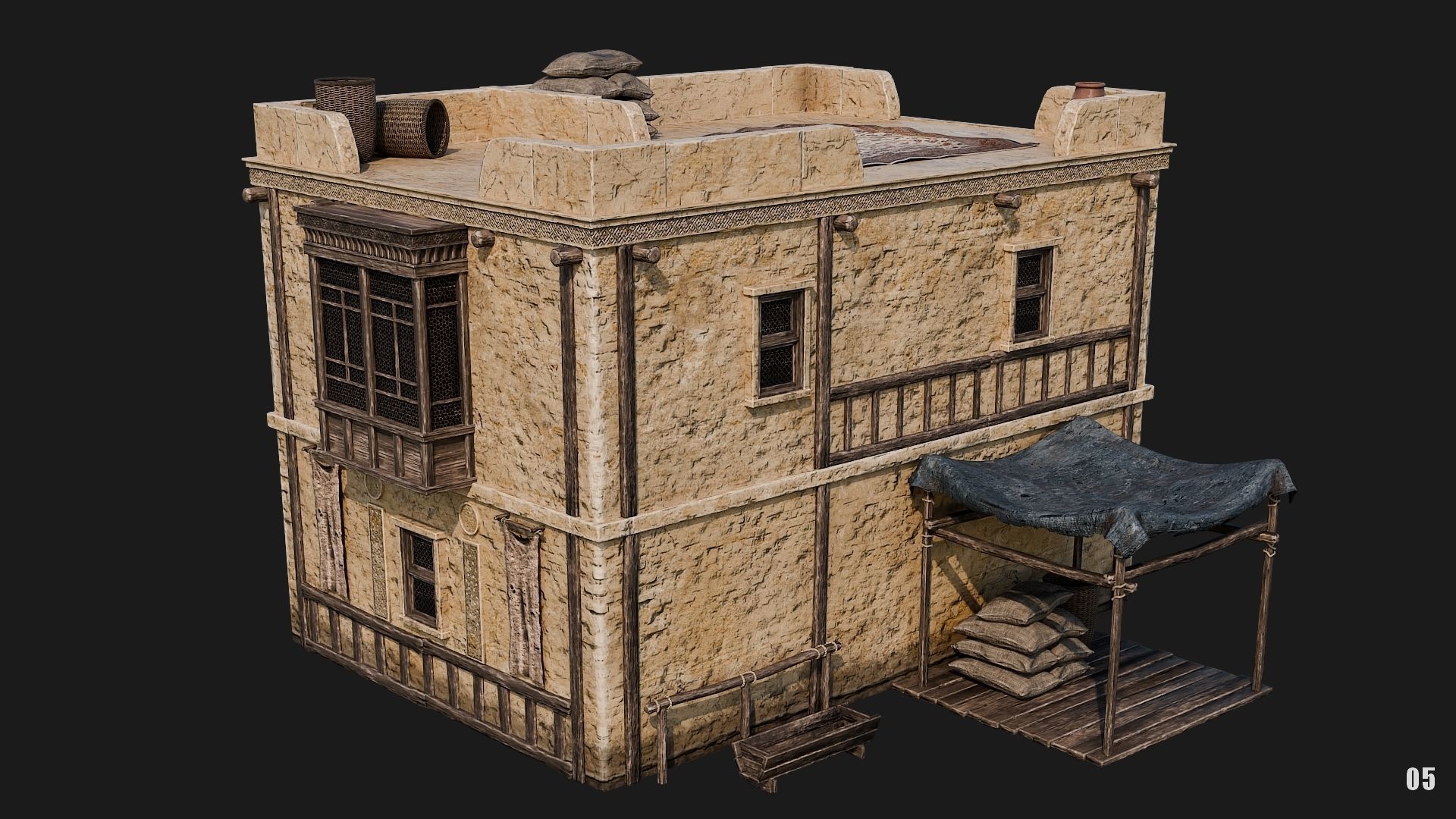 05-08 - Arabic Houses 4K Low-poly 3D model_10
