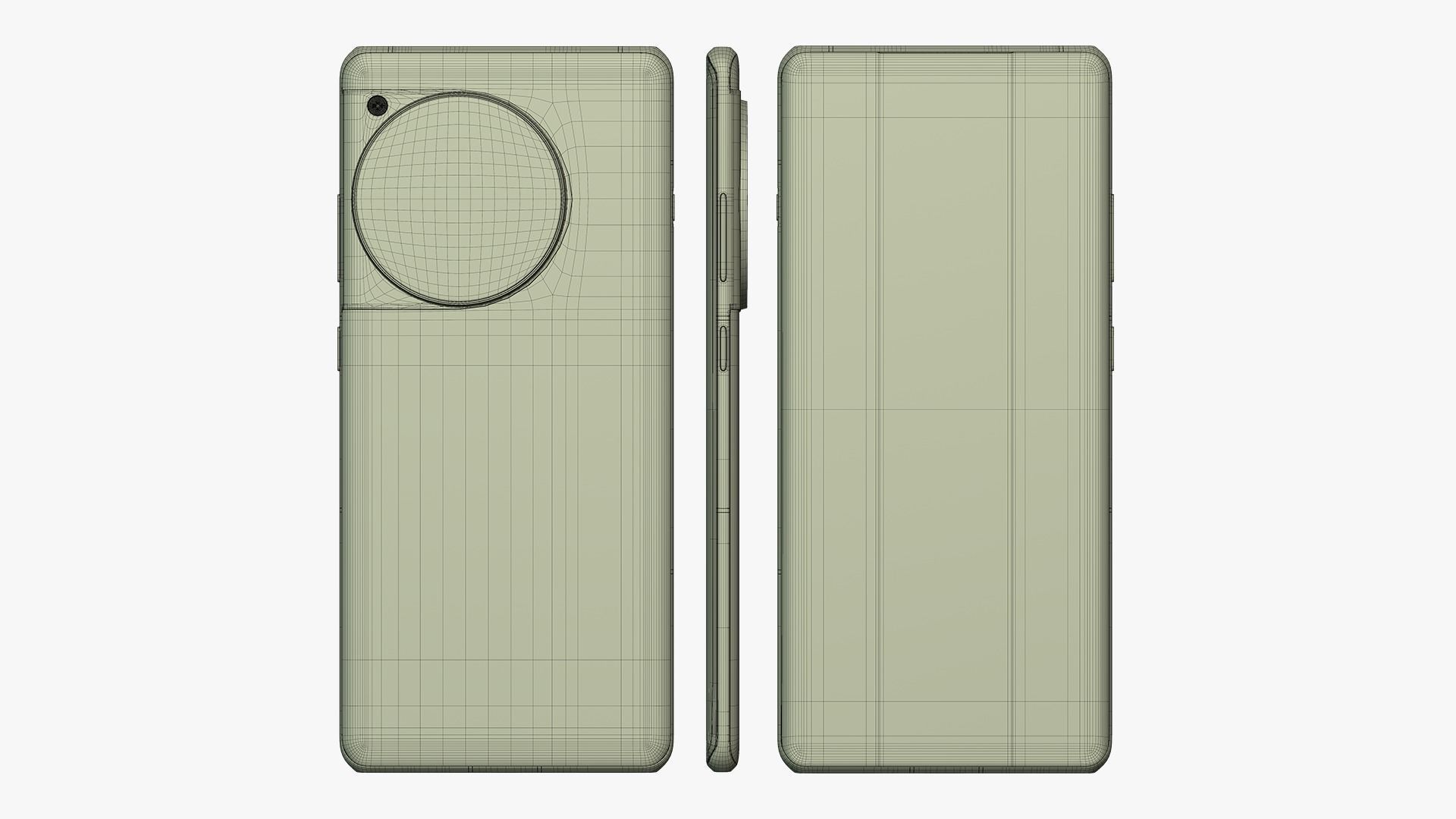 OnePlus 12R Blue Low-poly 3D model_12