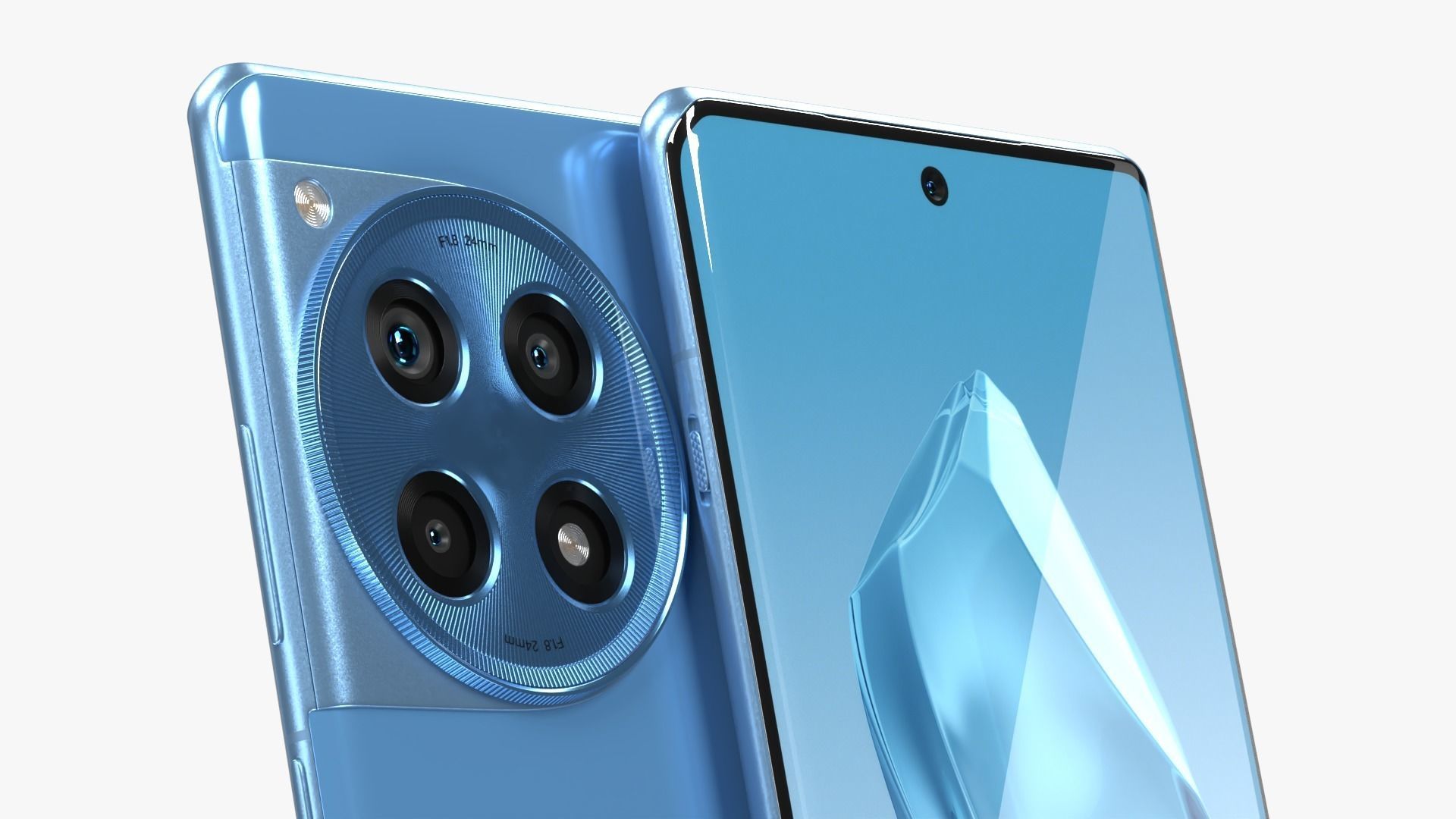 OnePlus 12R Blue Low-poly 3D model_3