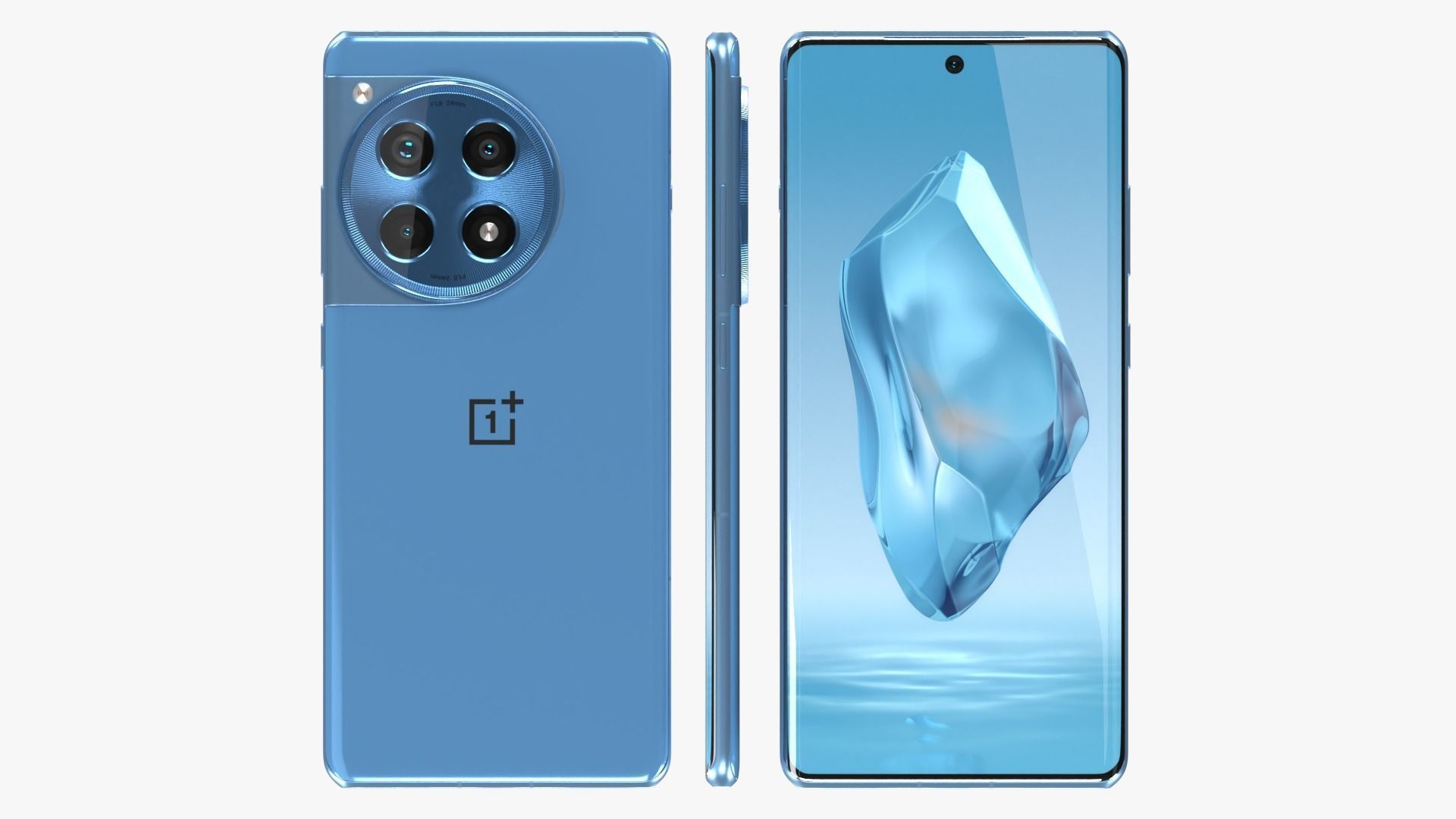 OnePlus 12R Blue Low-poly 3D model_2