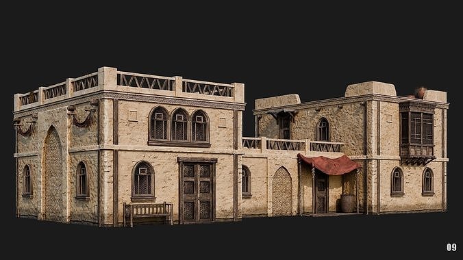 09-12 - Arabic Houses 4K Low-poly 3D model 2
