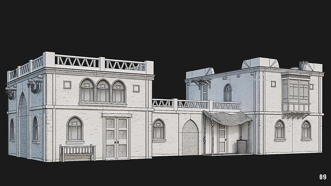 09-12 - Arabic Houses 4K Low-poly 3D model 3