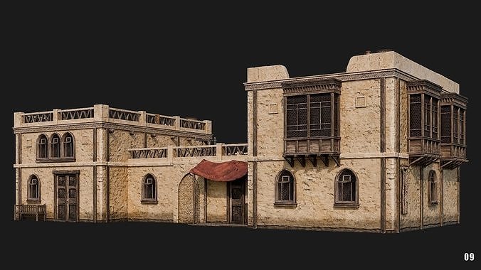09-12 - Arabic Houses 4K Low-poly 3D model 4