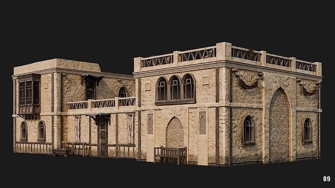 09-12 - Arabic Houses 4K Low-poly 3D model 6