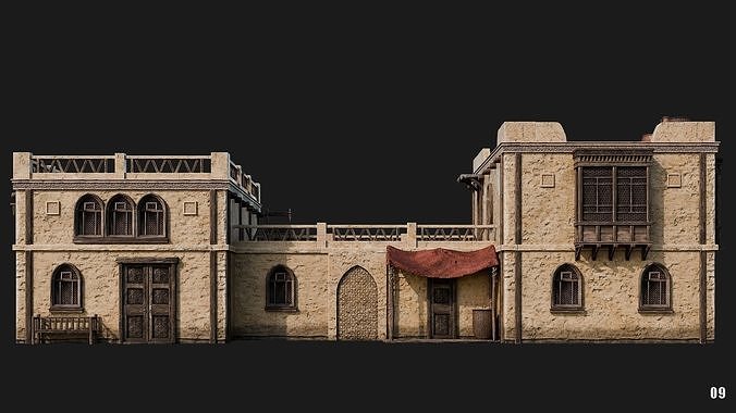 09-12 - Arabic Houses 4K Low-poly 3D model 7