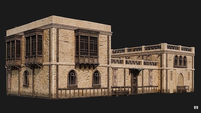 09-12 - Arabic Houses 4K Low-poly 3D model 5