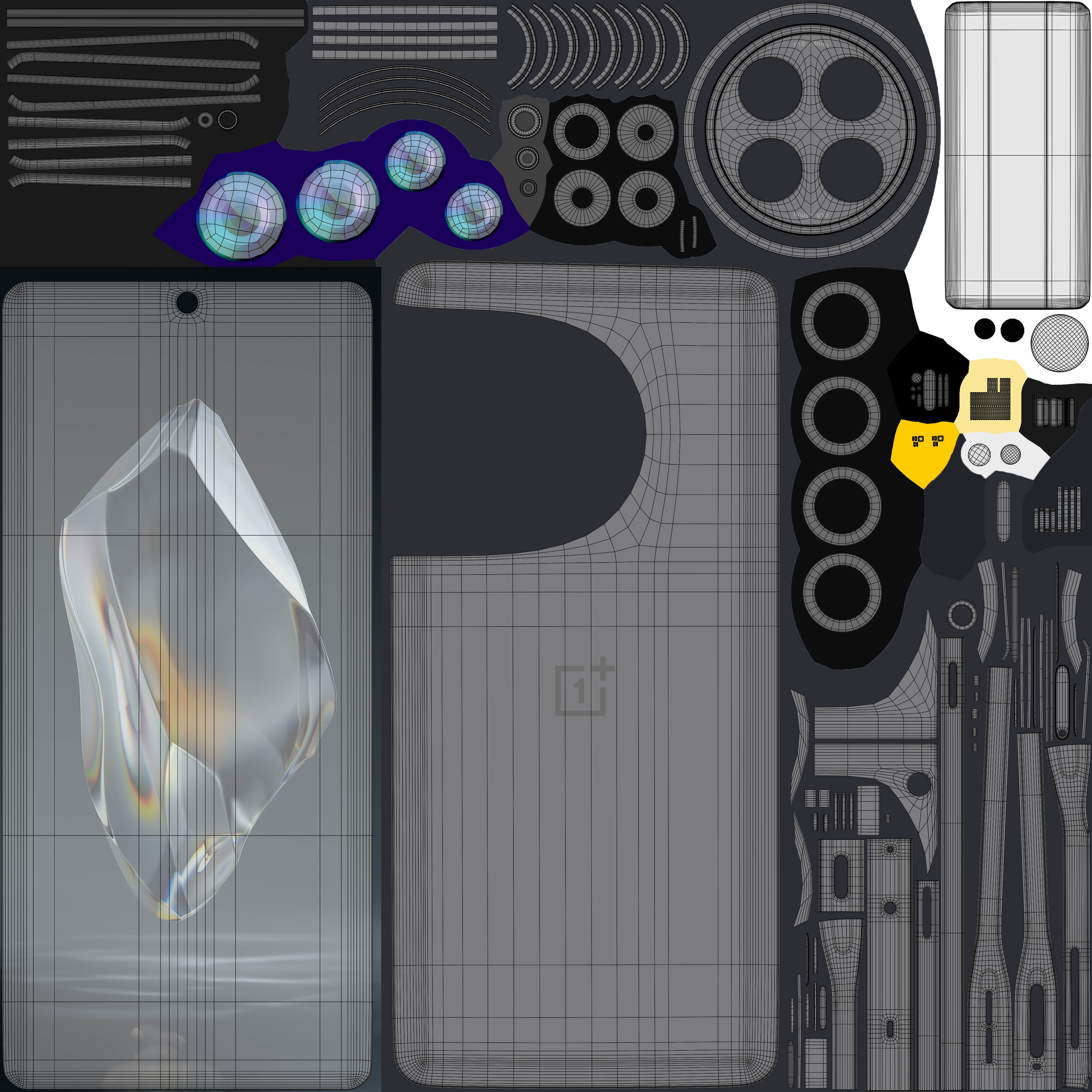 OnePlus 12R Black Low-poly 3D model_10