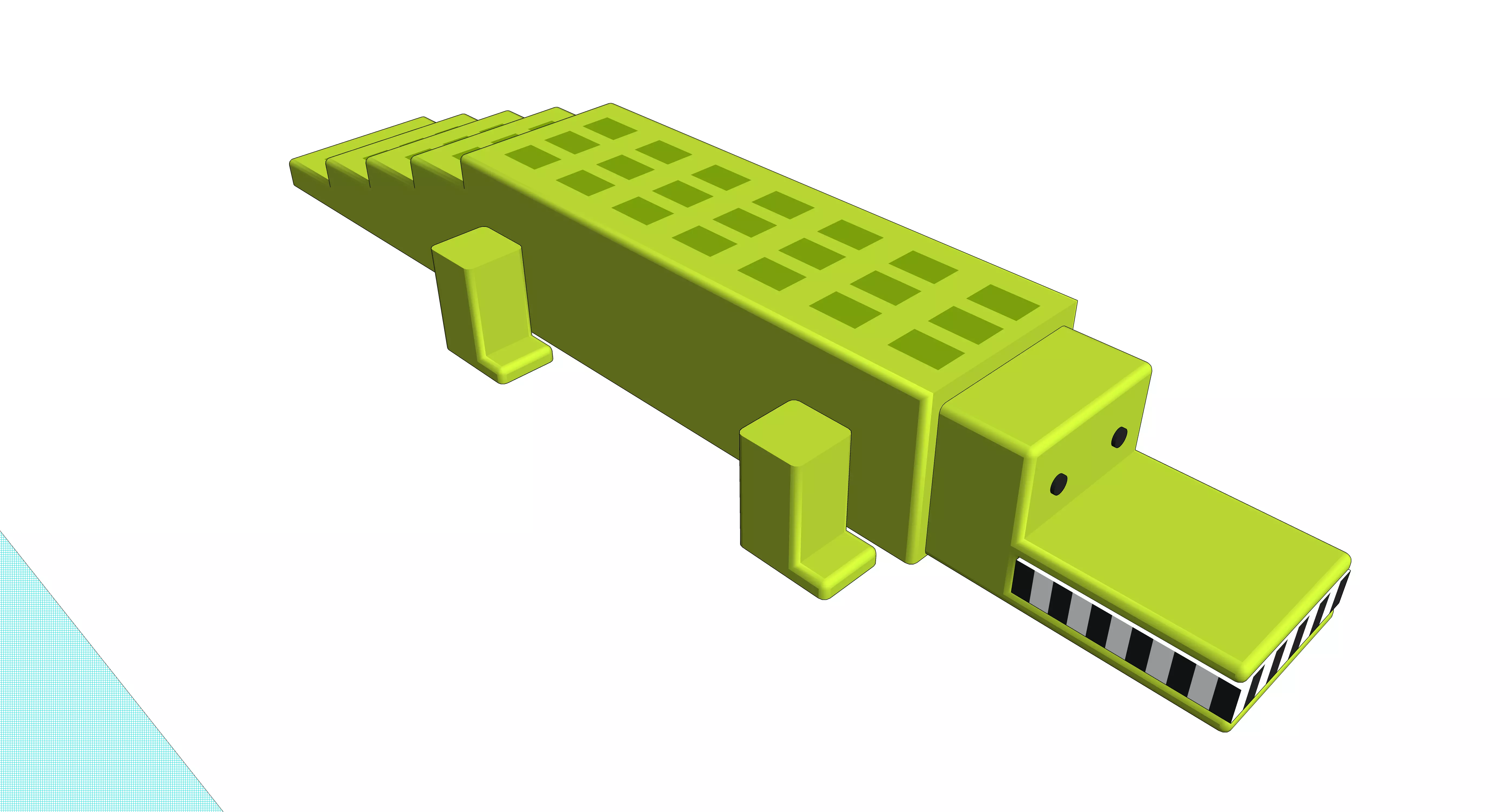 Crocodile Voxel Low-poly 3D model_0