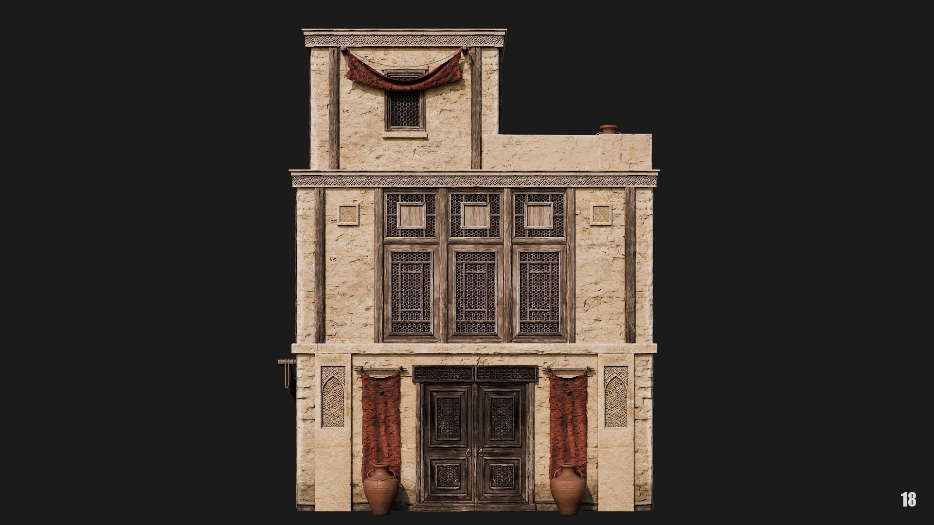 17-20 - Arabic Houses 4K Low-poly 3D model_16