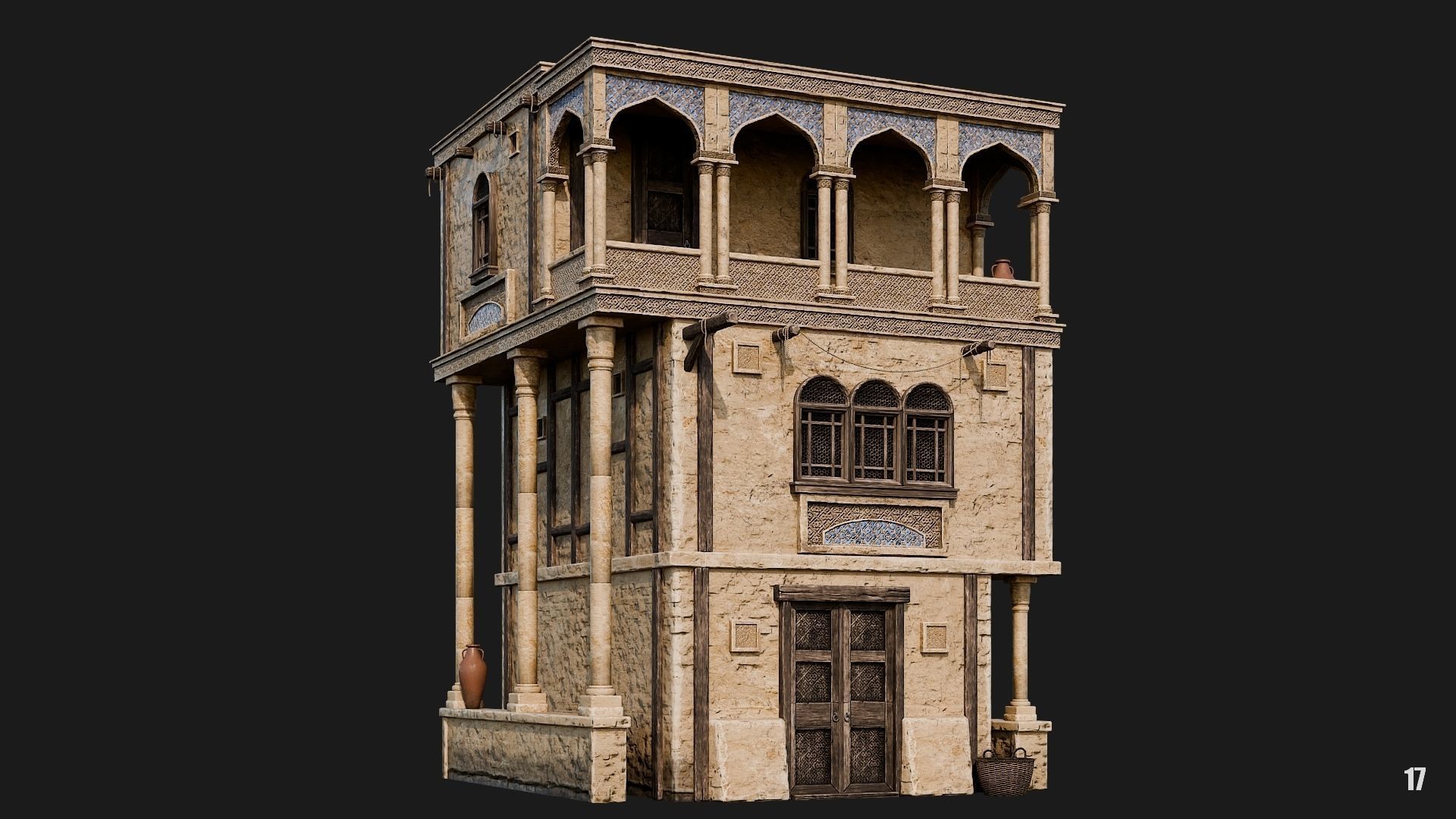 17-20 - Arabic Houses 4K Low-poly 3D model_1