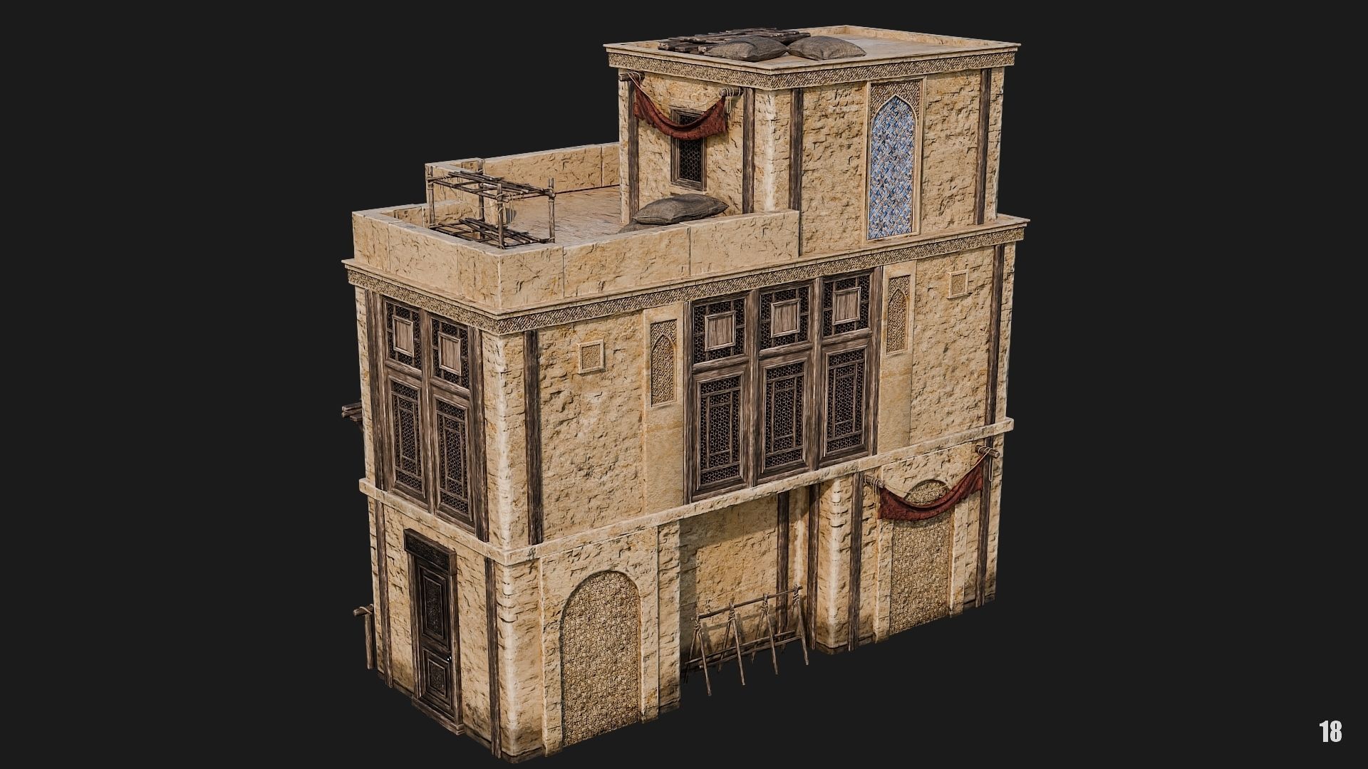 17-20 - Arabic Houses 4K Low-poly 3D model_20