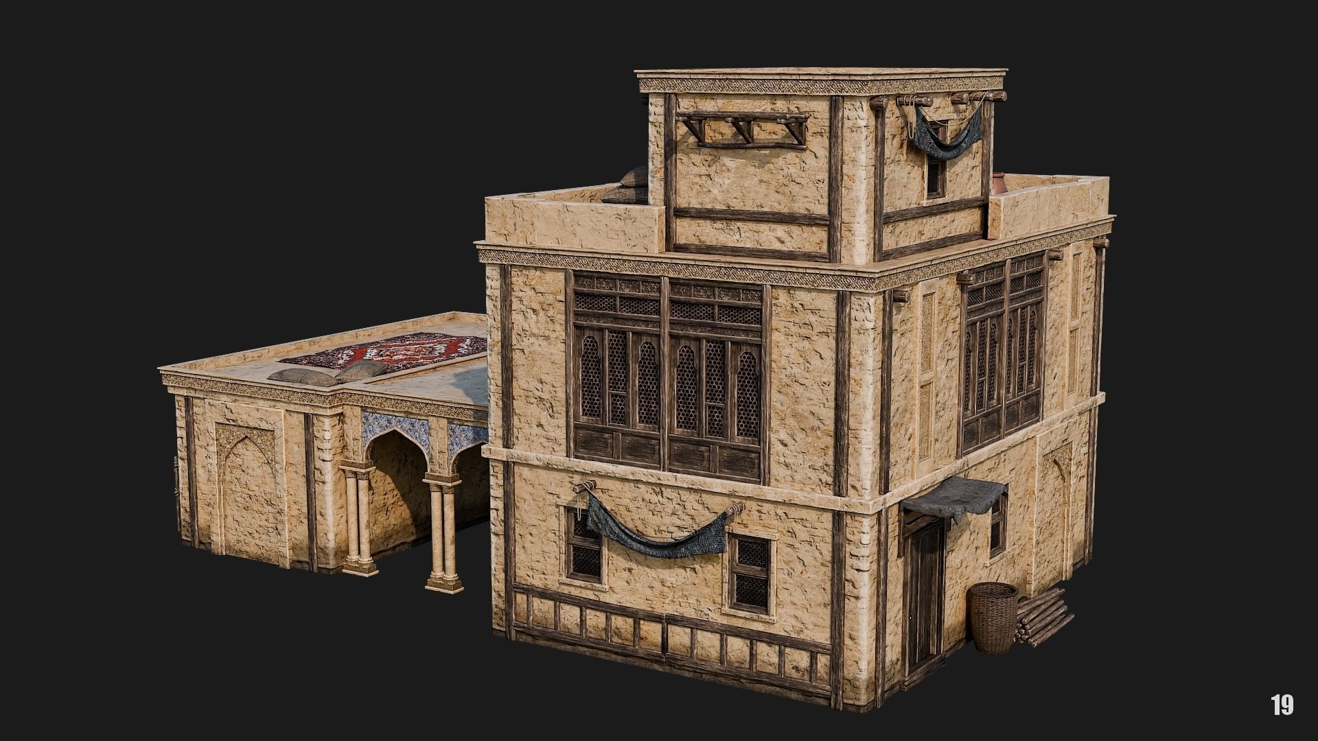 17-20 - Arabic Houses 4K Low-poly 3D model_30