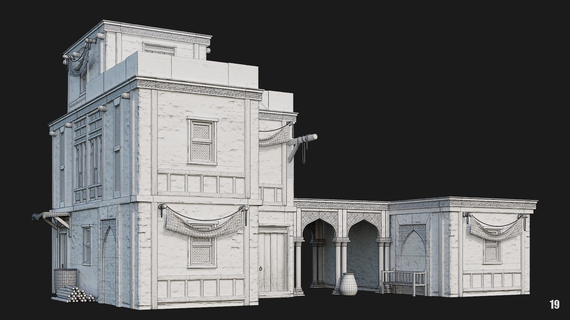 17-20 - Arabic Houses 4K Low-poly 3D model_22
