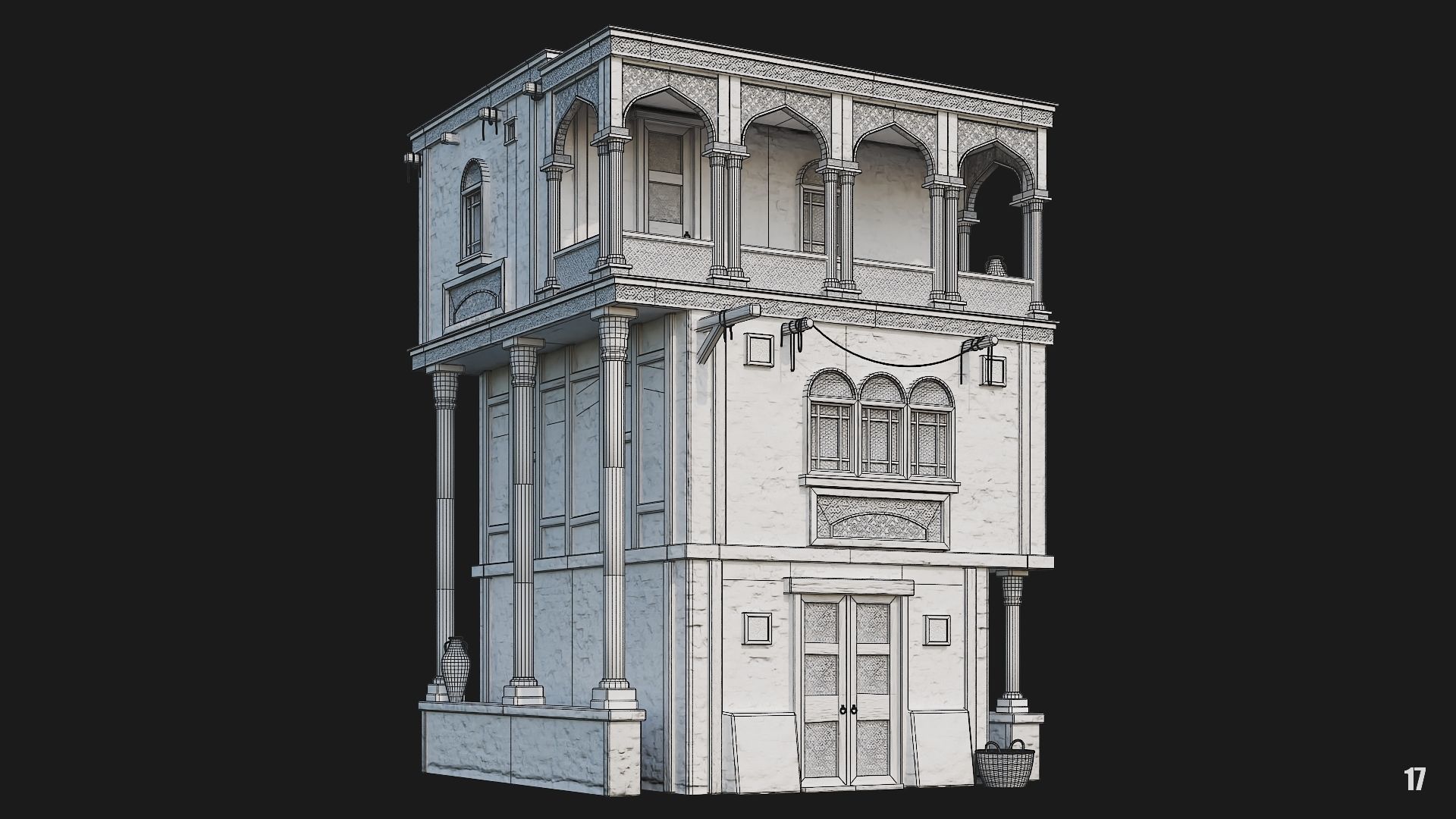 17-20 - Arabic Houses 4K Low-poly 3D model_2