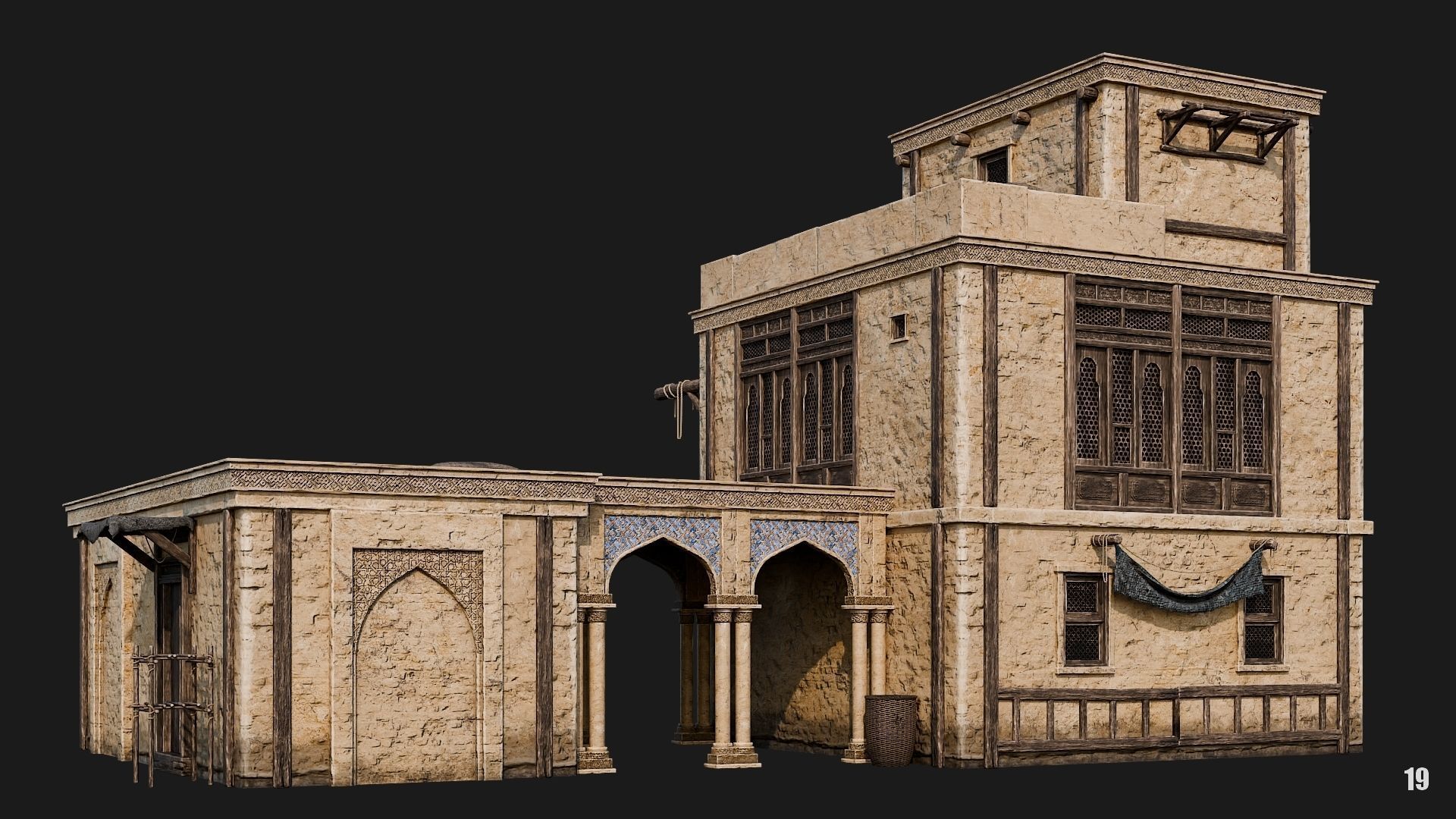 17-20 - Arabic Houses 4K Low-poly 3D model_24