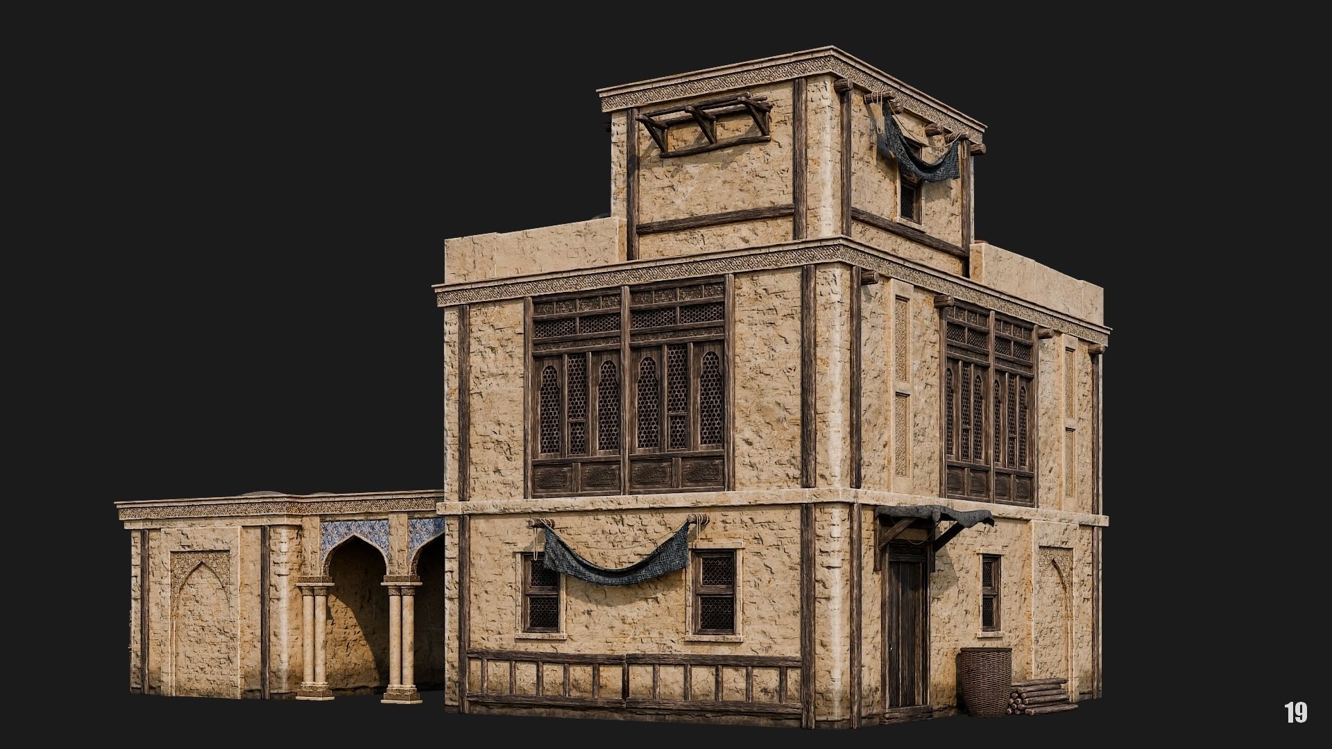 17-20 - Arabic Houses 4K Low-poly 3D model_25