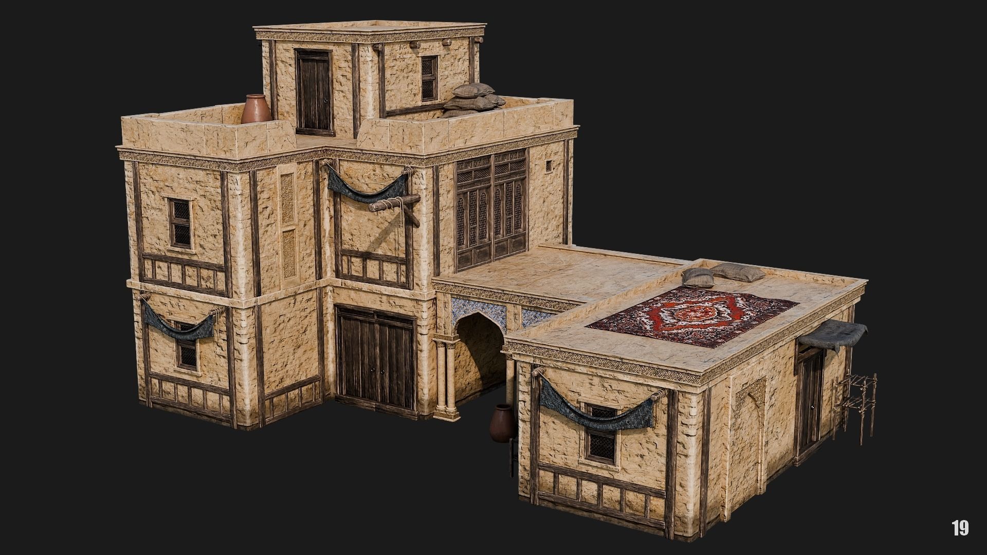 17-20 - Arabic Houses 4K Low-poly 3D model_28