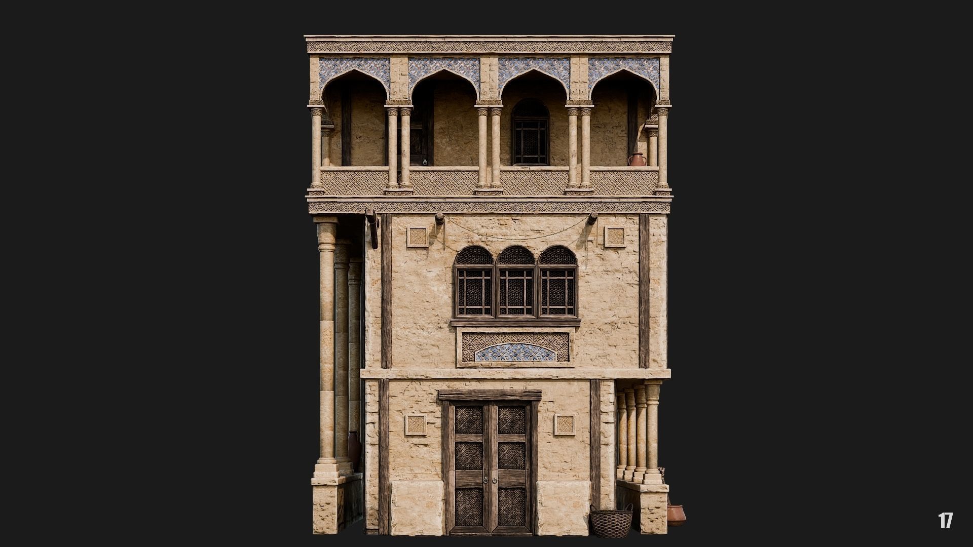 17-20 - Arabic Houses 4K Low-poly 3D model_6