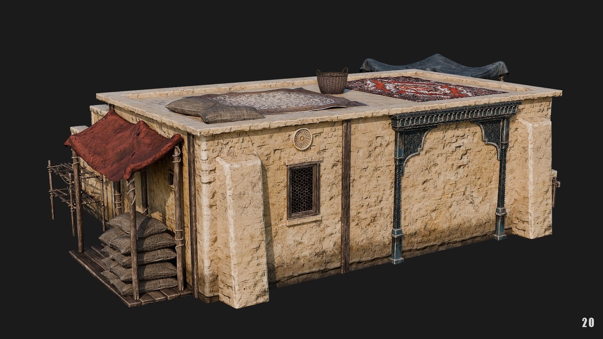17-20 - Arabic Houses 4K Low-poly 3D model_39