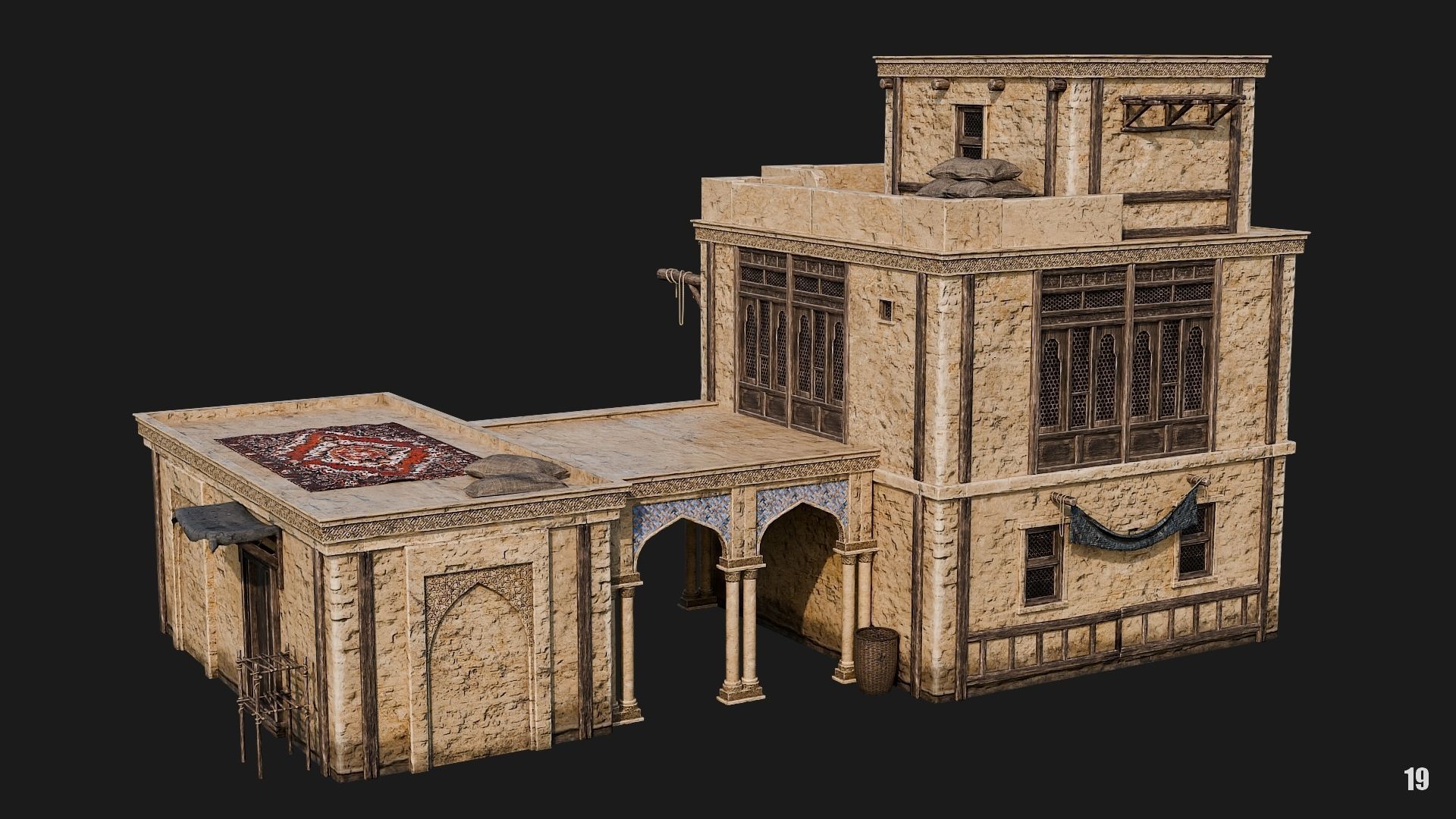17-20 - Arabic Houses 4K Low-poly 3D model_29
