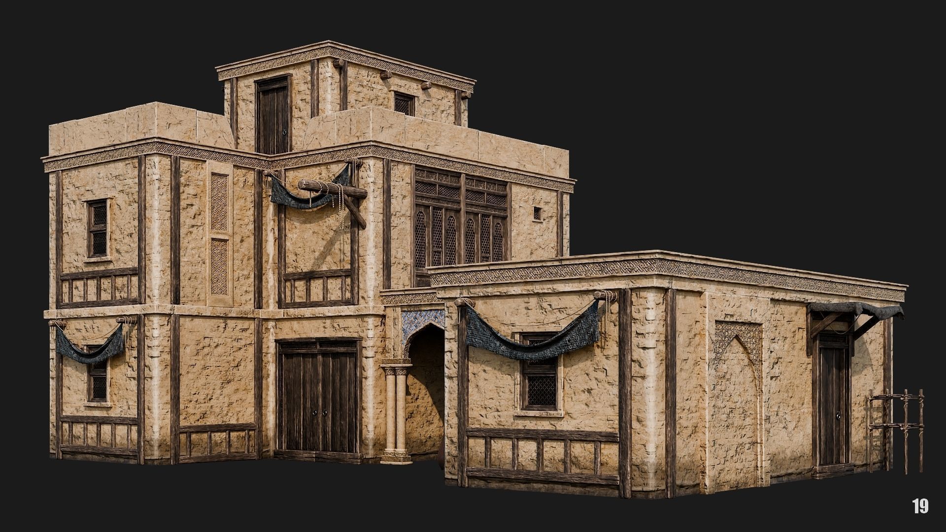 17-20 - Arabic Houses 4K Low-poly 3D model_23