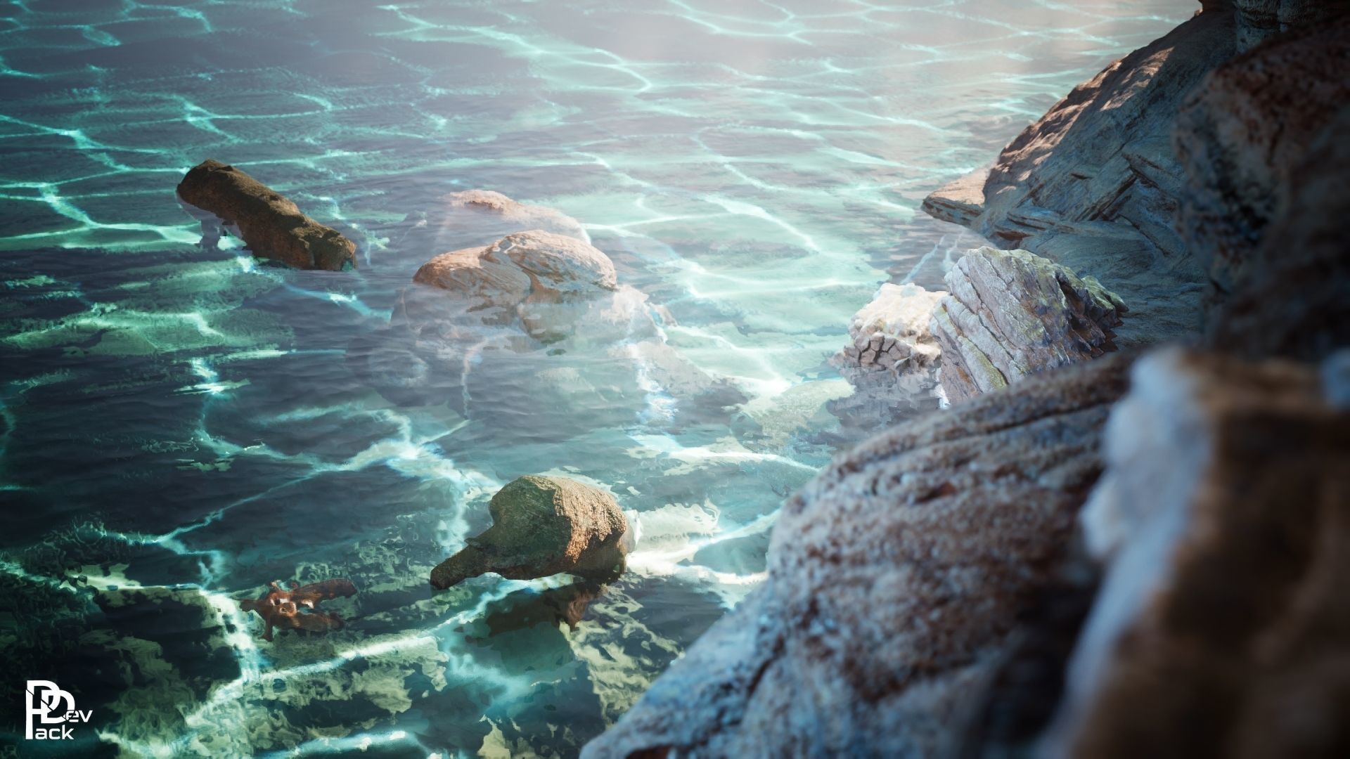 Beach Cliffs 41 Assets Low-poly 3D model_4