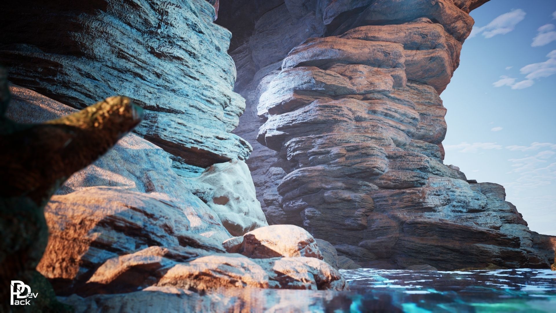 Beach Cliffs 41 Assets Low-poly 3D model_5