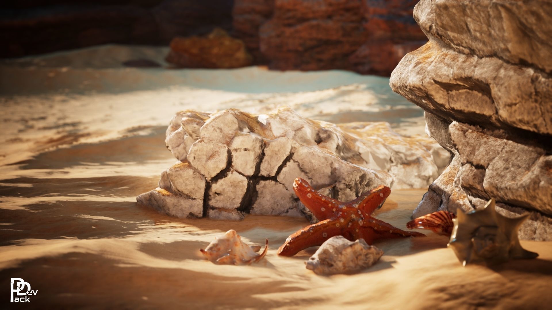 Beach Cliffs 41 Assets Low-poly 3D model_2