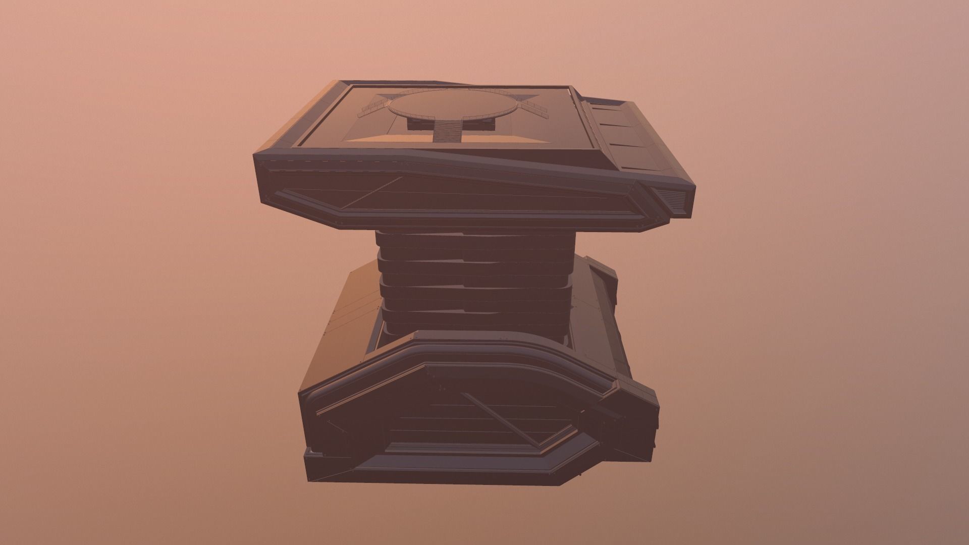Modular futuristic sci-fi building  3D model_22