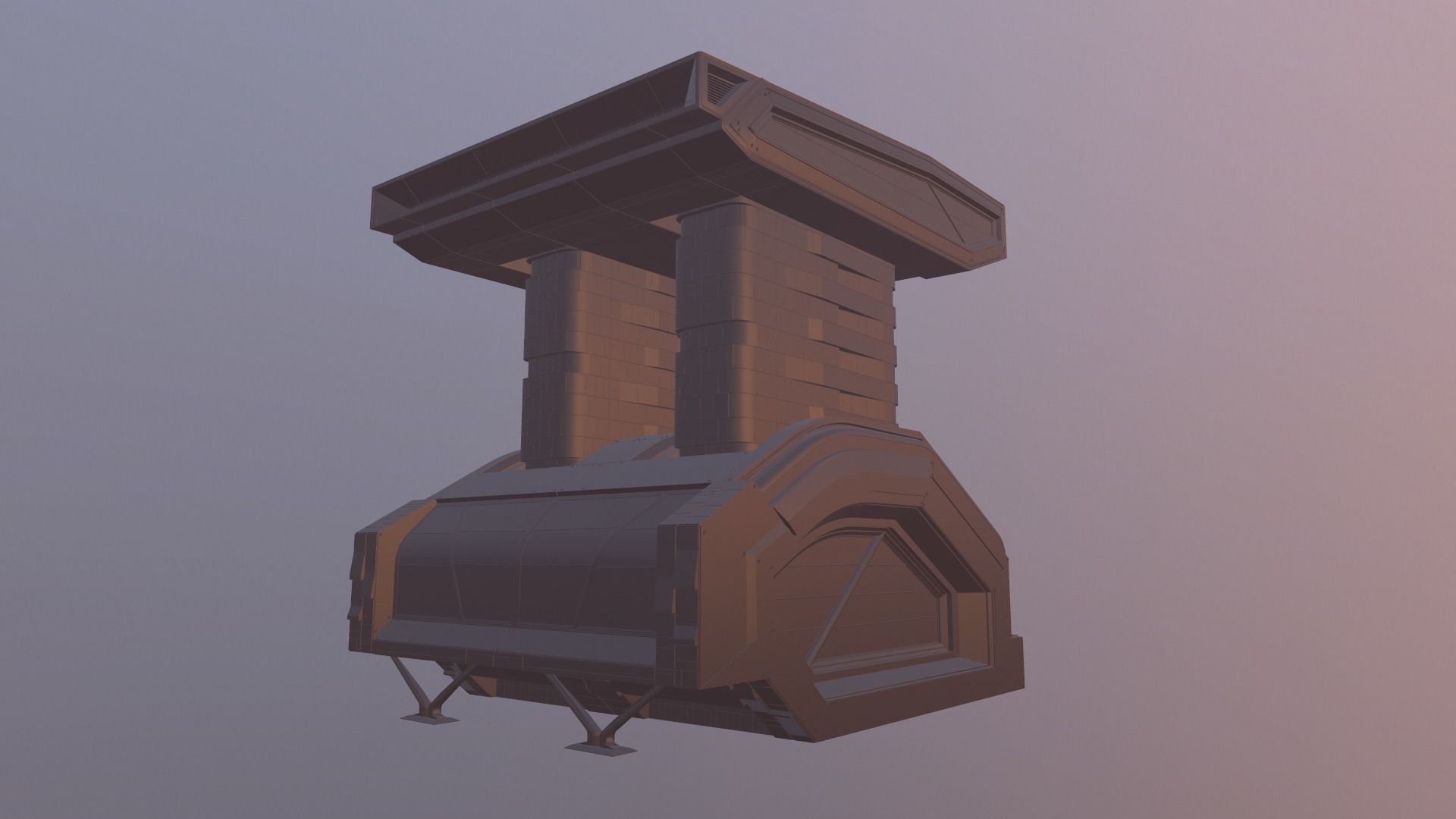 Modular futuristic sci-fi building  3D model_19
