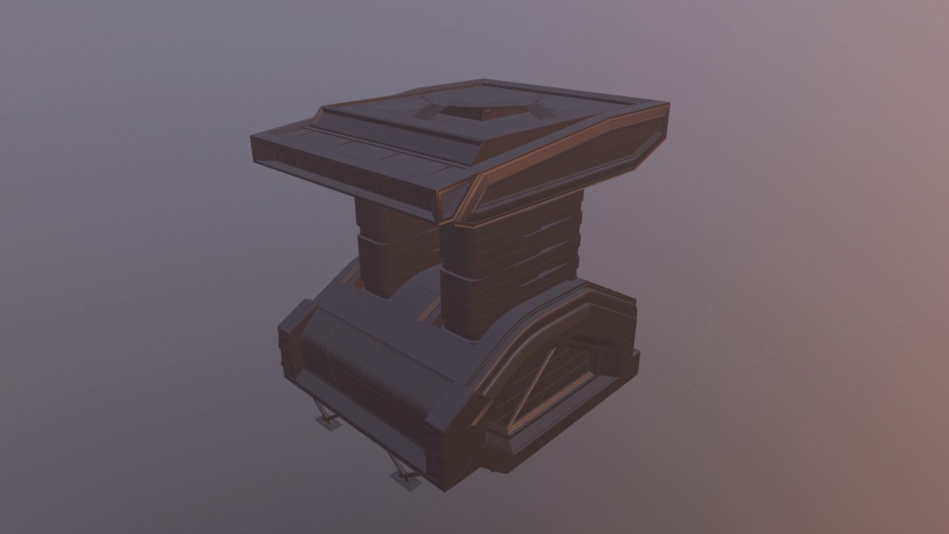 Modular futuristic sci-fi building  3D model_21