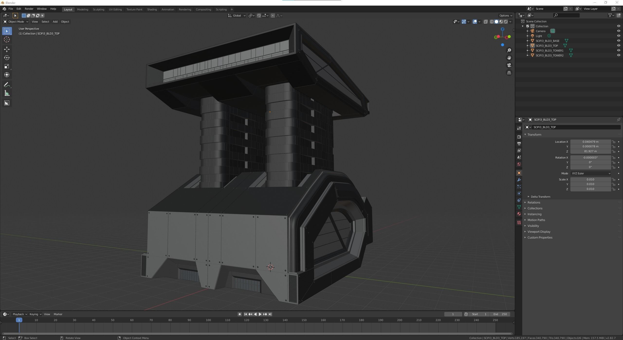 Modular futuristic sci-fi building  3D model_26