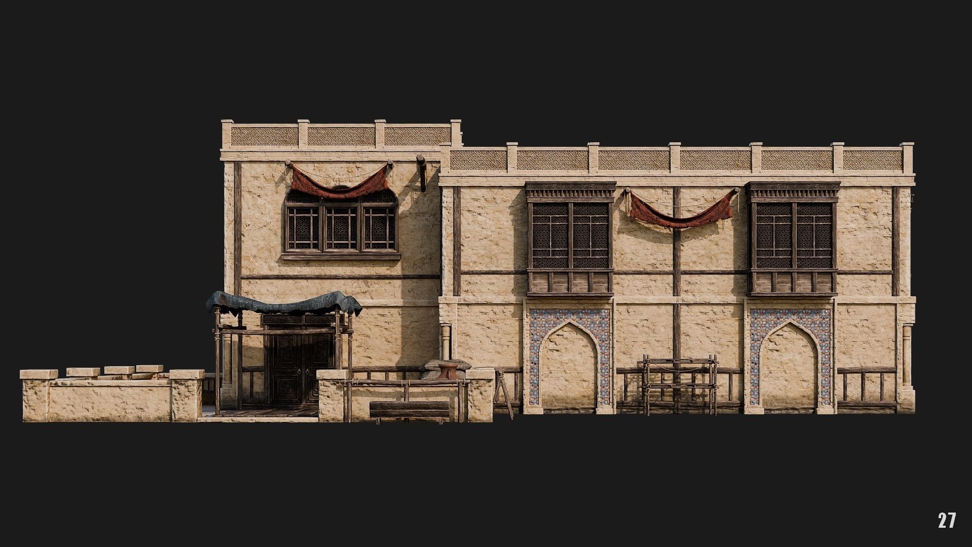 25-28 - Arabic Houses 4K Low-poly 3D model_26