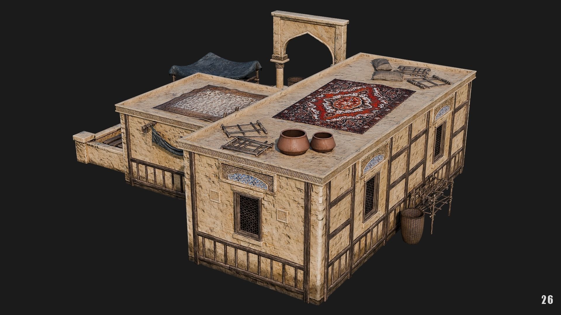 25-28 - Arabic Houses 4K Low-poly 3D model_20