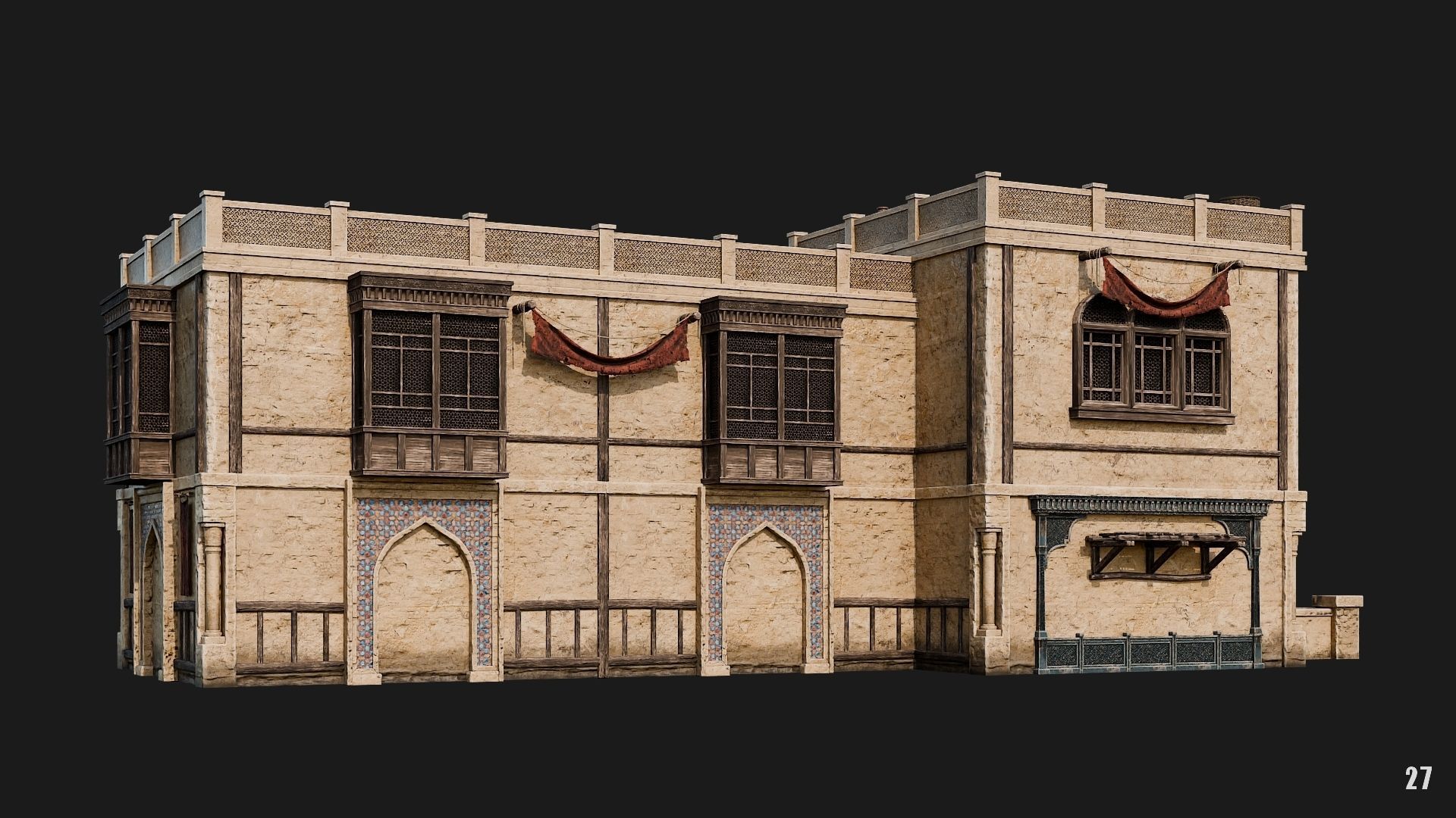 25-28 - Arabic Houses 4K Low-poly 3D model_24