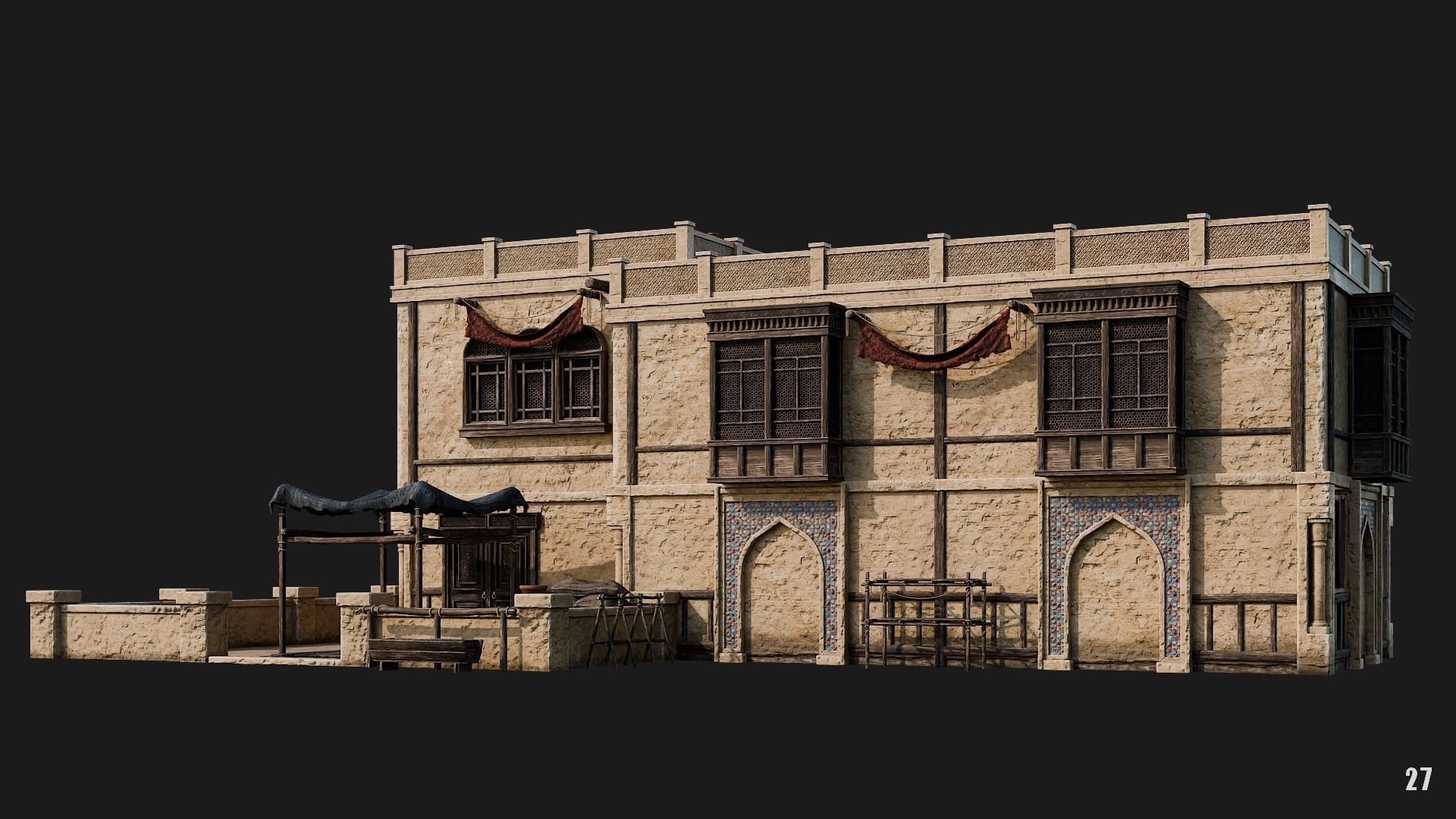 25-28 - Arabic Houses 4K Low-poly 3D model_23