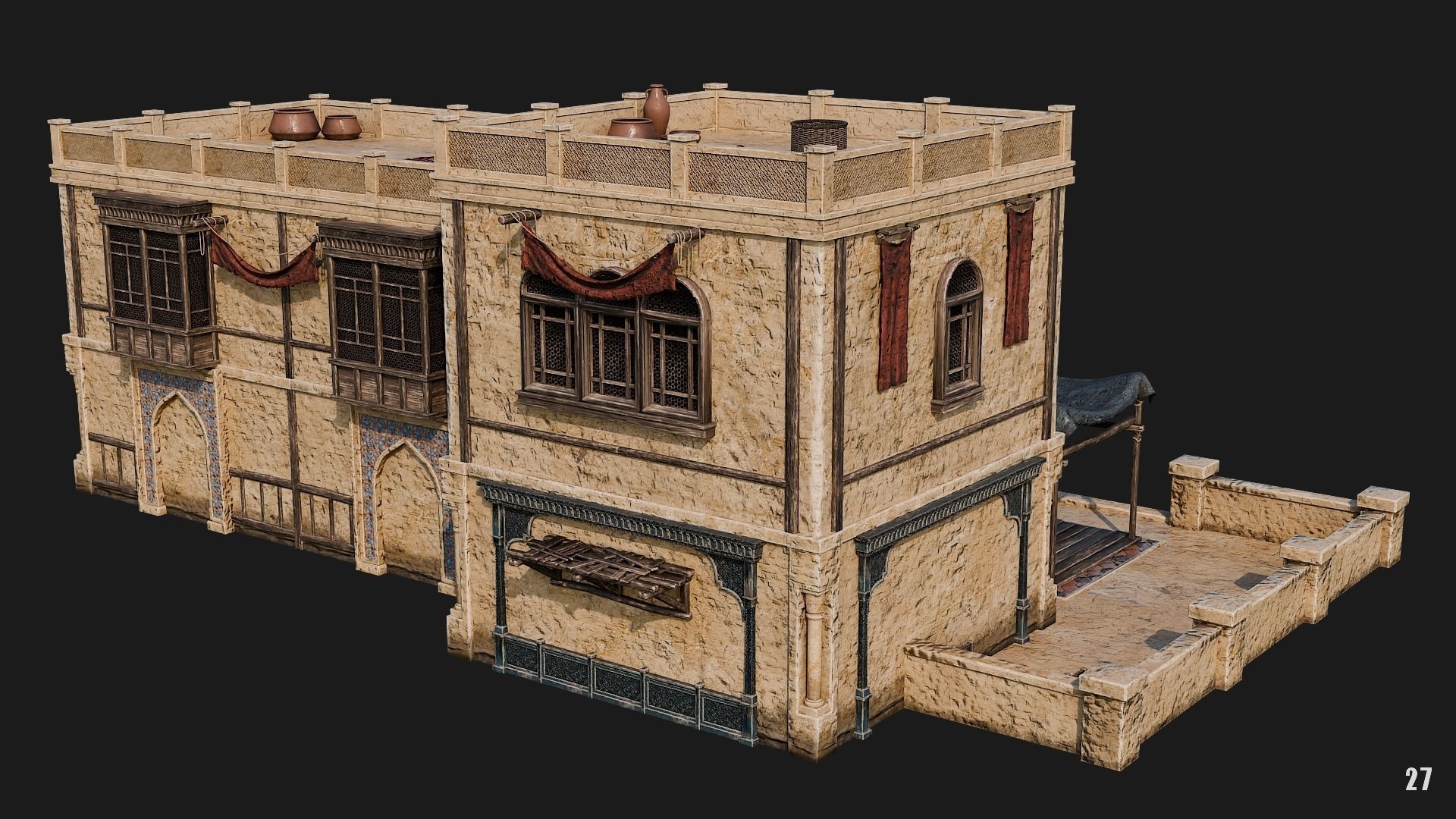 25-28 - Arabic Houses 4K Low-poly 3D model_30