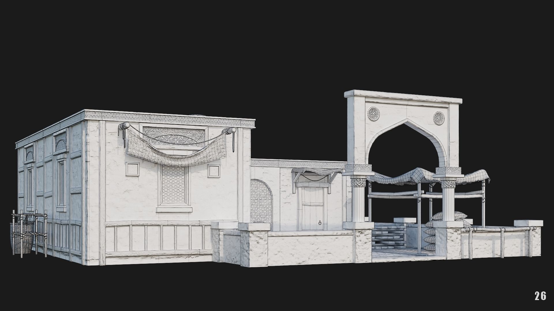 25-28 - Arabic Houses 4K Low-poly 3D model_12